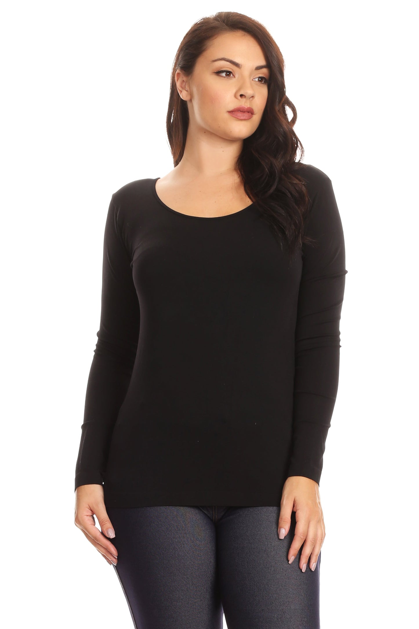 Plus Size Lady's Long Sleeve Top