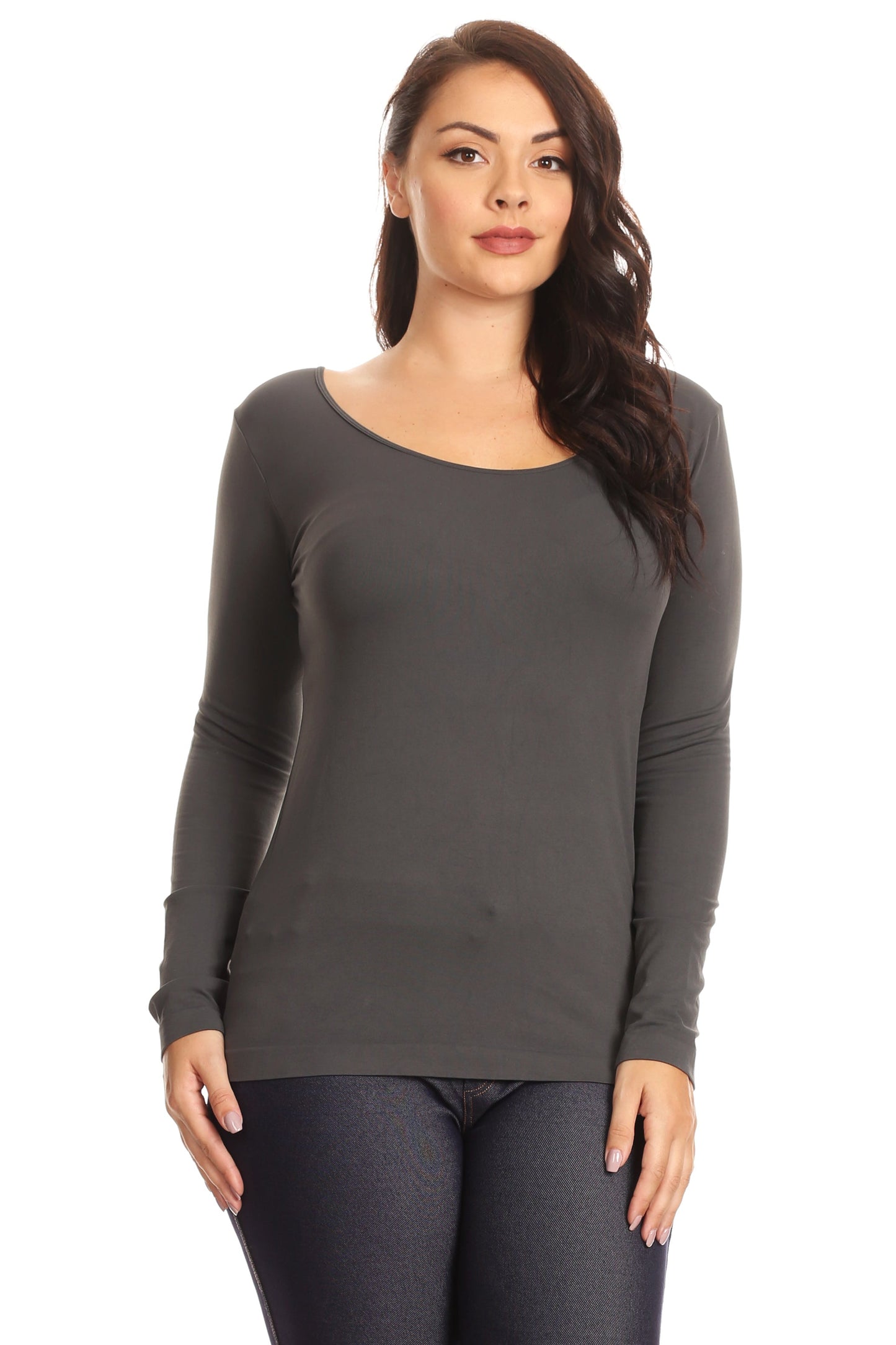 Plus Size Lady's Long Sleeve Top