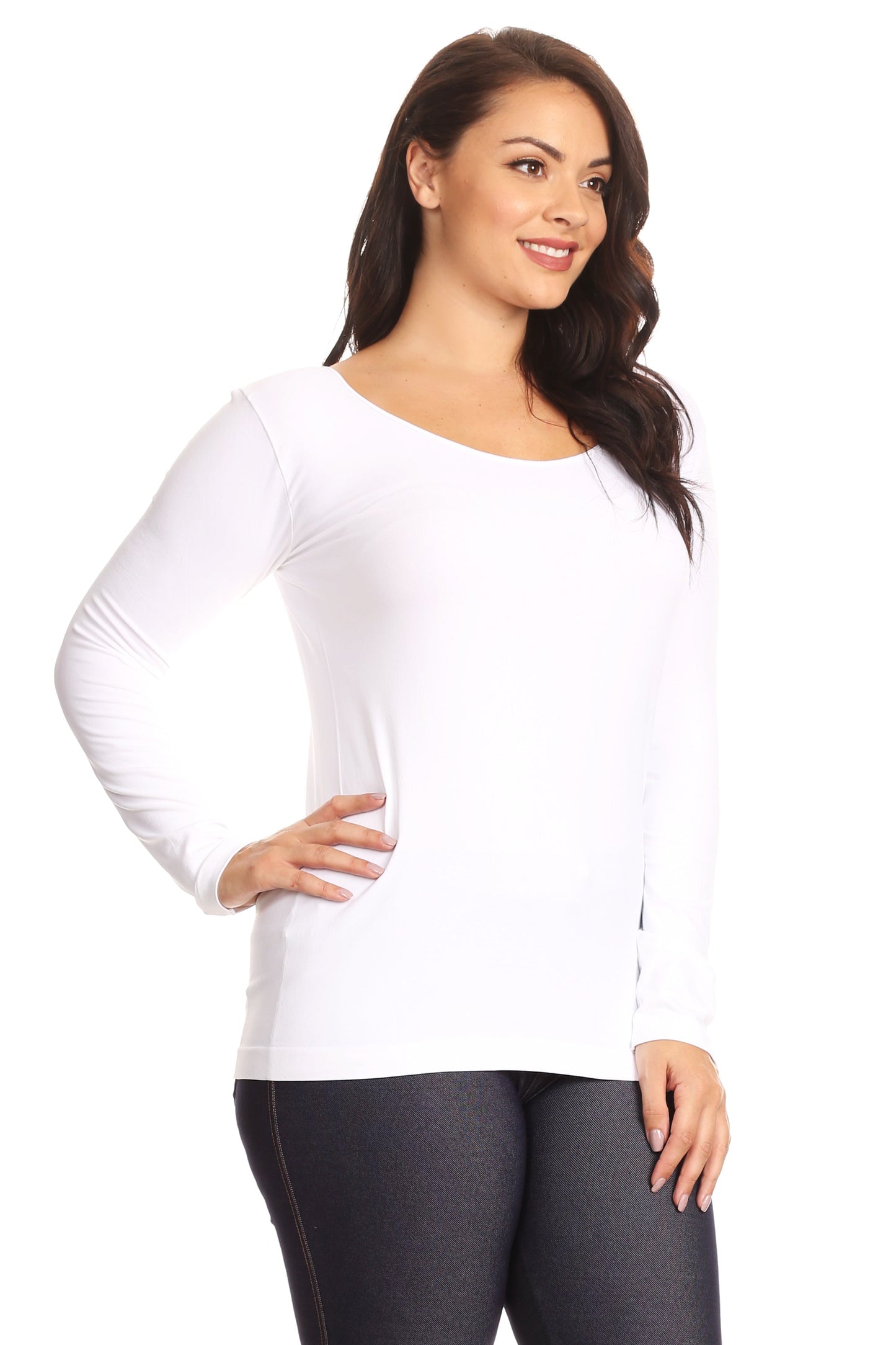 Plus Size Lady's Long Sleeve Top