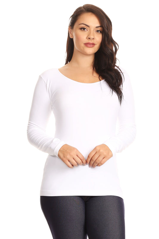 Plus Size Lady's Long Sleeve Top