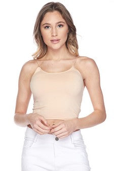 Women's Seamless Skinny Strap Cropped Cami
