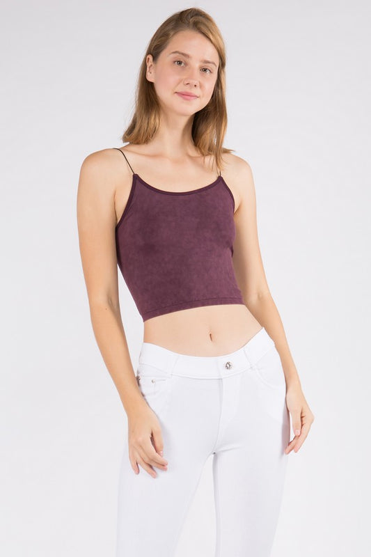 Women's Stone Wash Seamless Crop Cami