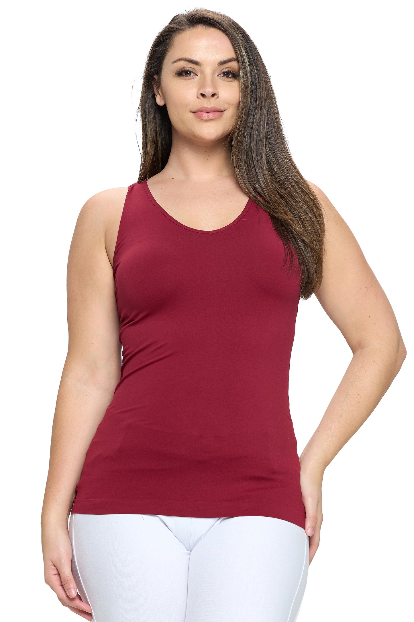 Women's V or U Neckline Reversible Seamless Tank