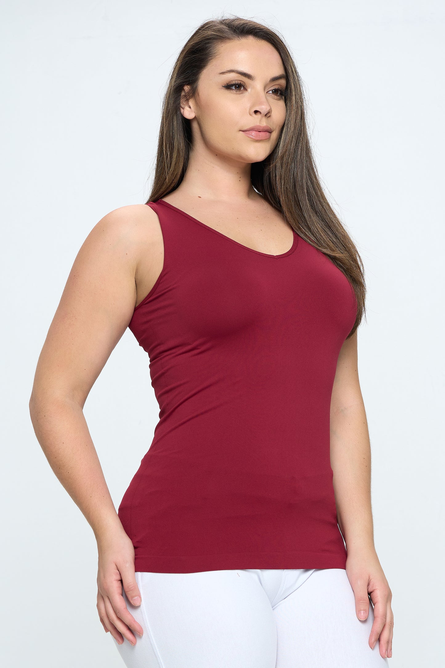 Women's V or U Neckline Reversible Seamless Tank