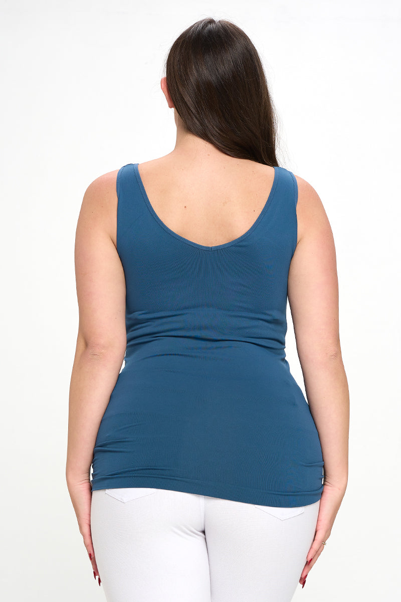 Women's V or U Neckline Reversible Seamless Tank