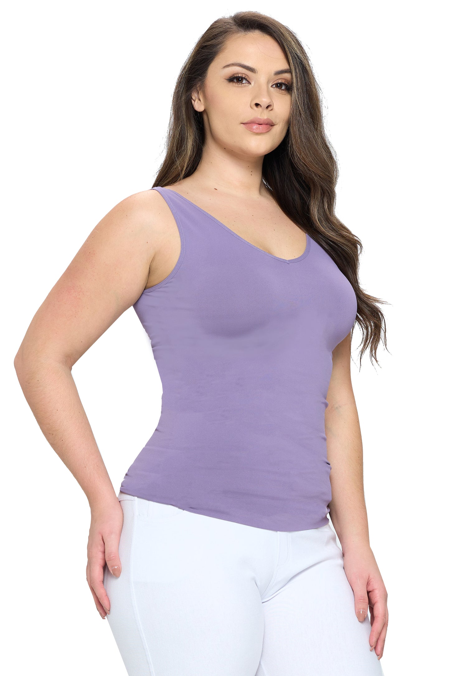 Women's V or U Neckline Reversible Seamless Tank