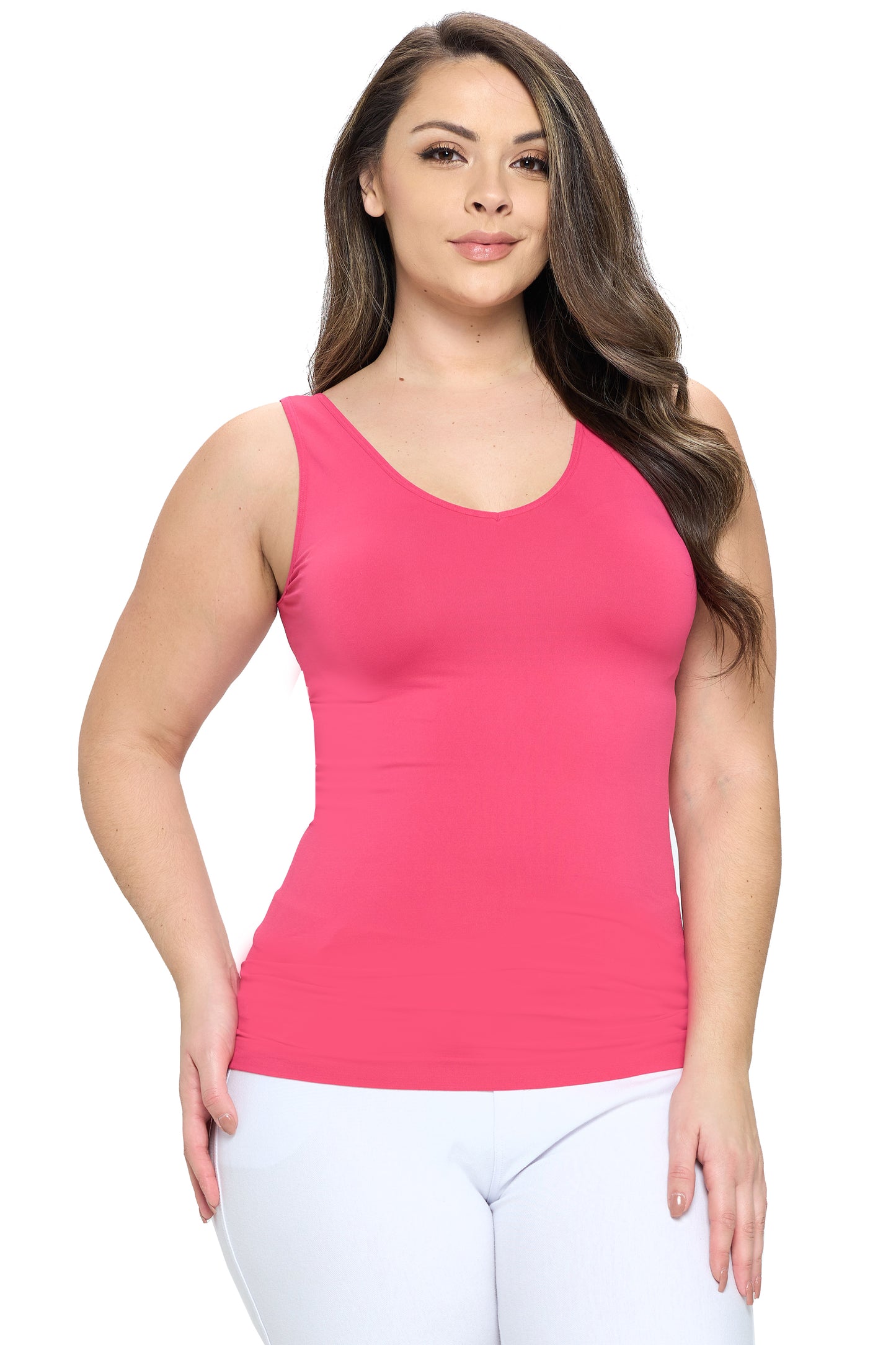 Women's V or U Neckline Reversible Seamless Tank