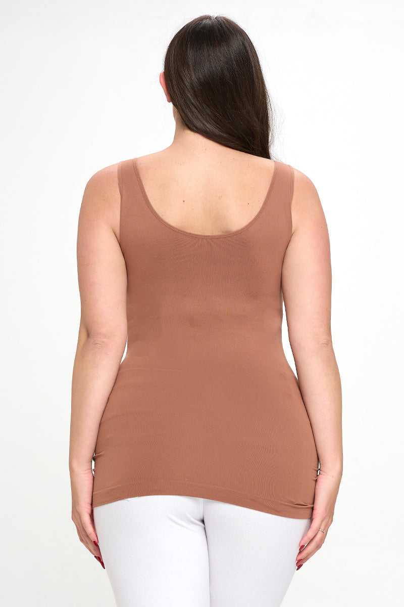 Women's V or U Neckline Reversible Seamless Tank