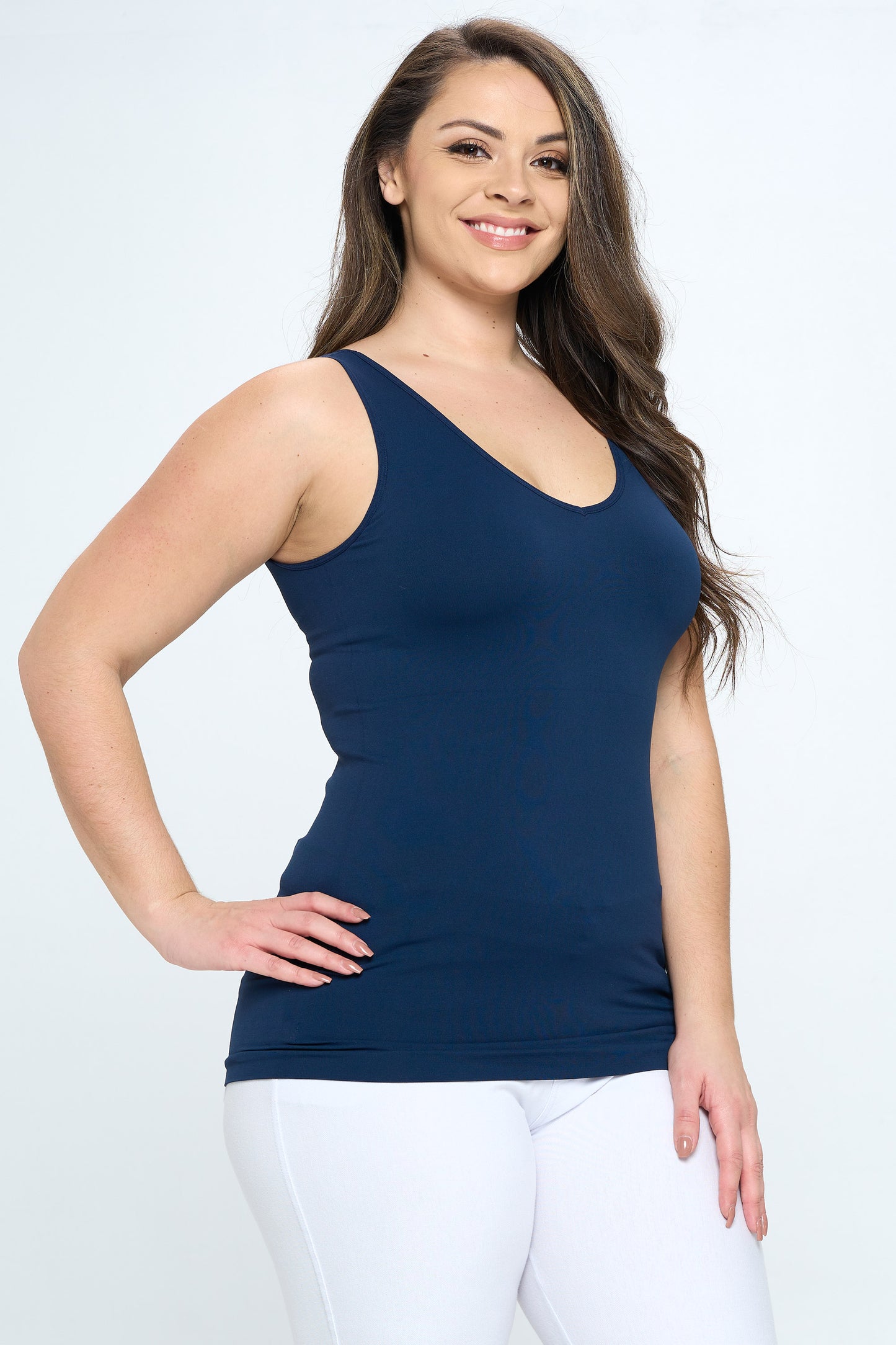 Women's V or U Neckline Reversible Seamless Tank