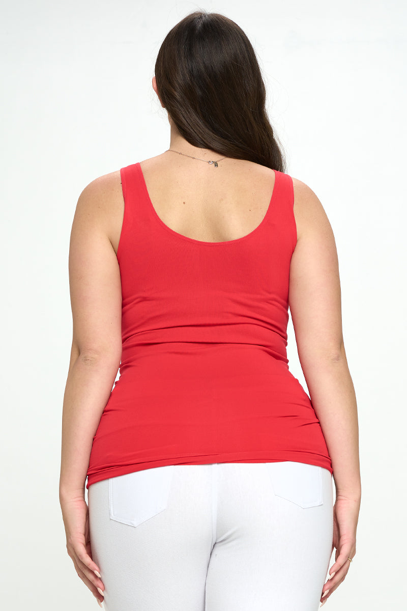 Women's V or U Neckline Reversible Seamless Tank