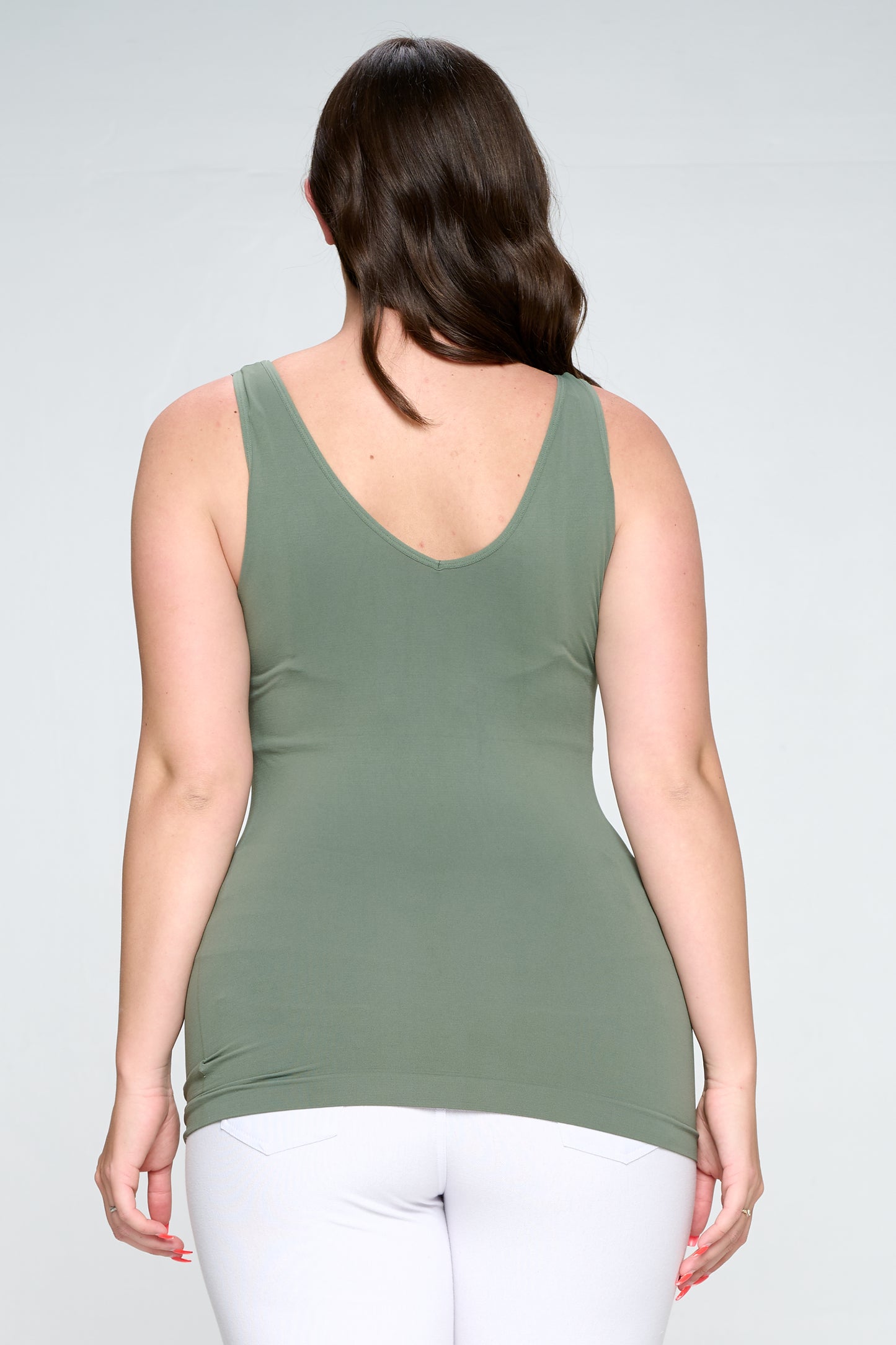 Women's V or U Neckline Reversible Seamless Tank