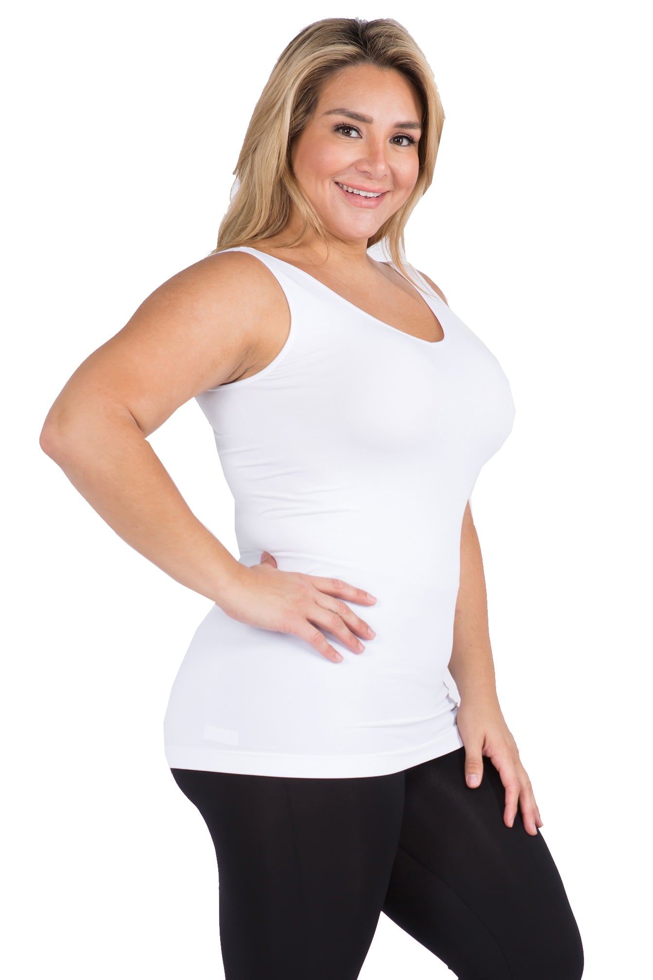 Women's V or U Neckline Reversible Seamless Tank