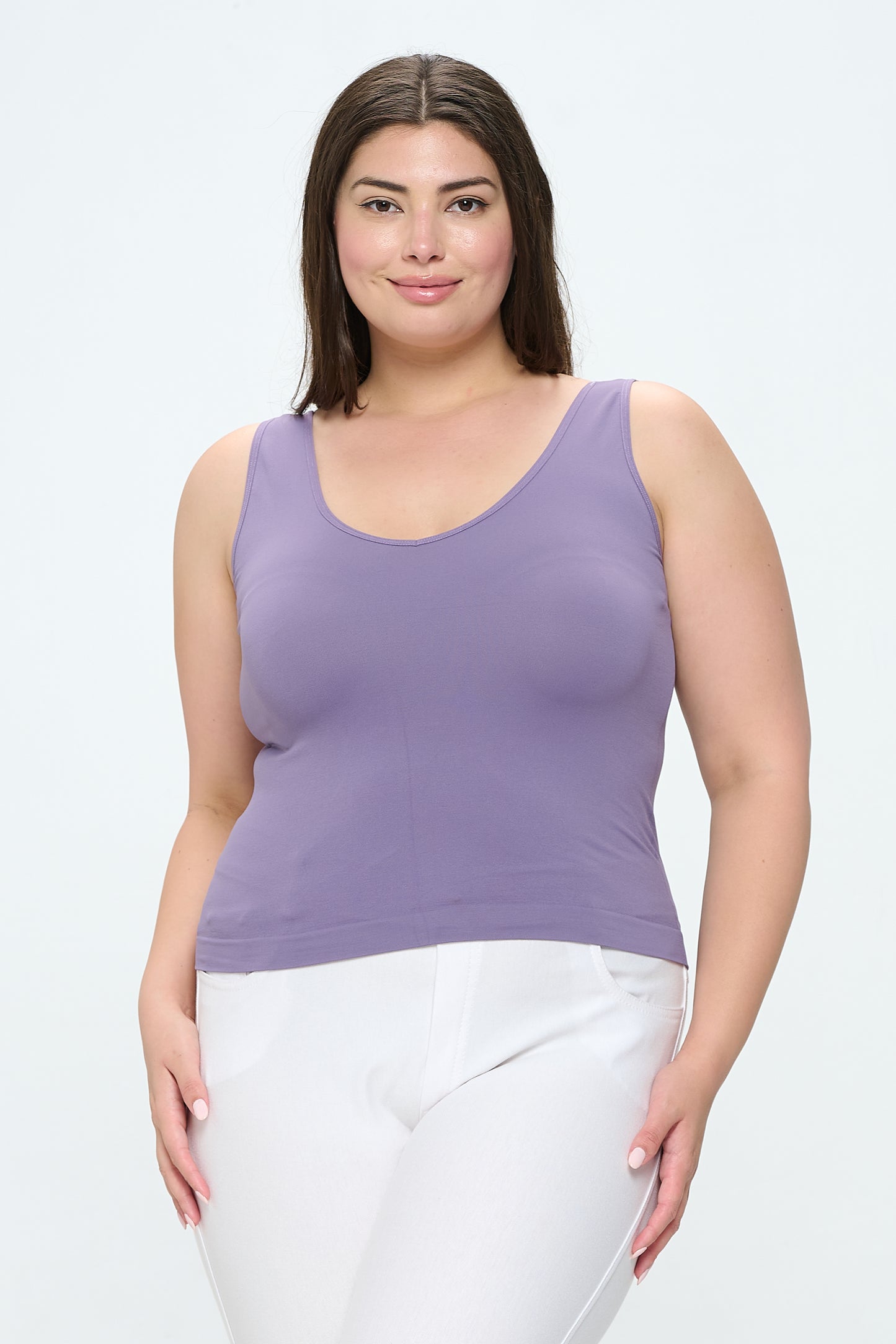 Women's V or U Neckline Reversible Seamless Tank