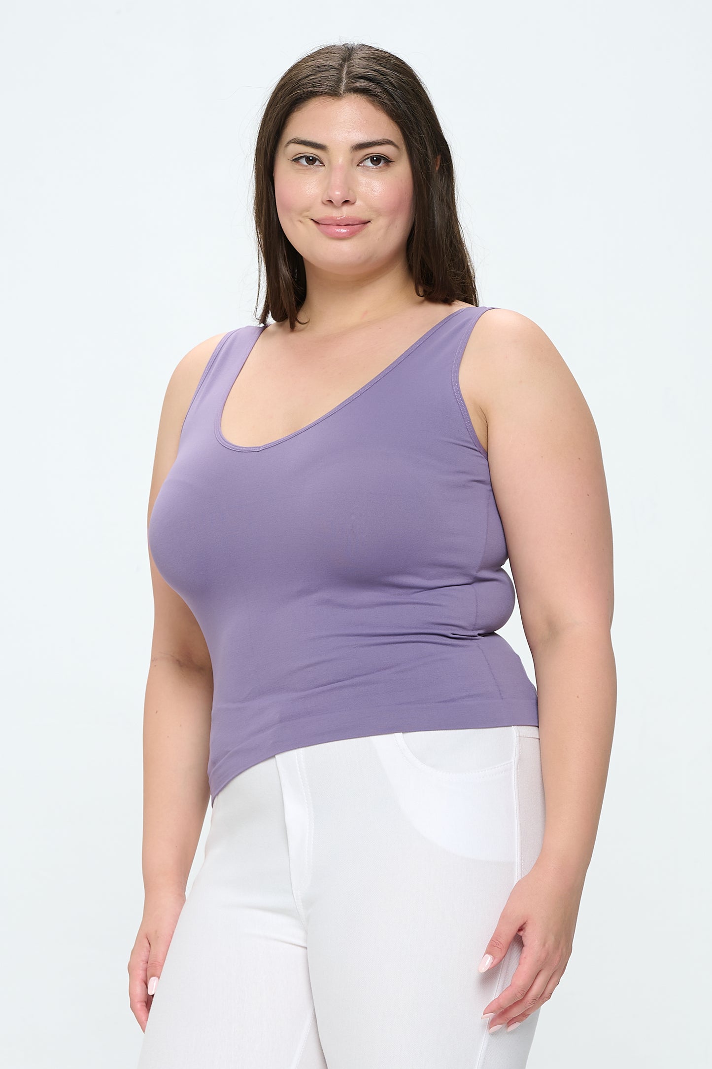Women's V or U Neckline Reversible Seamless Tank