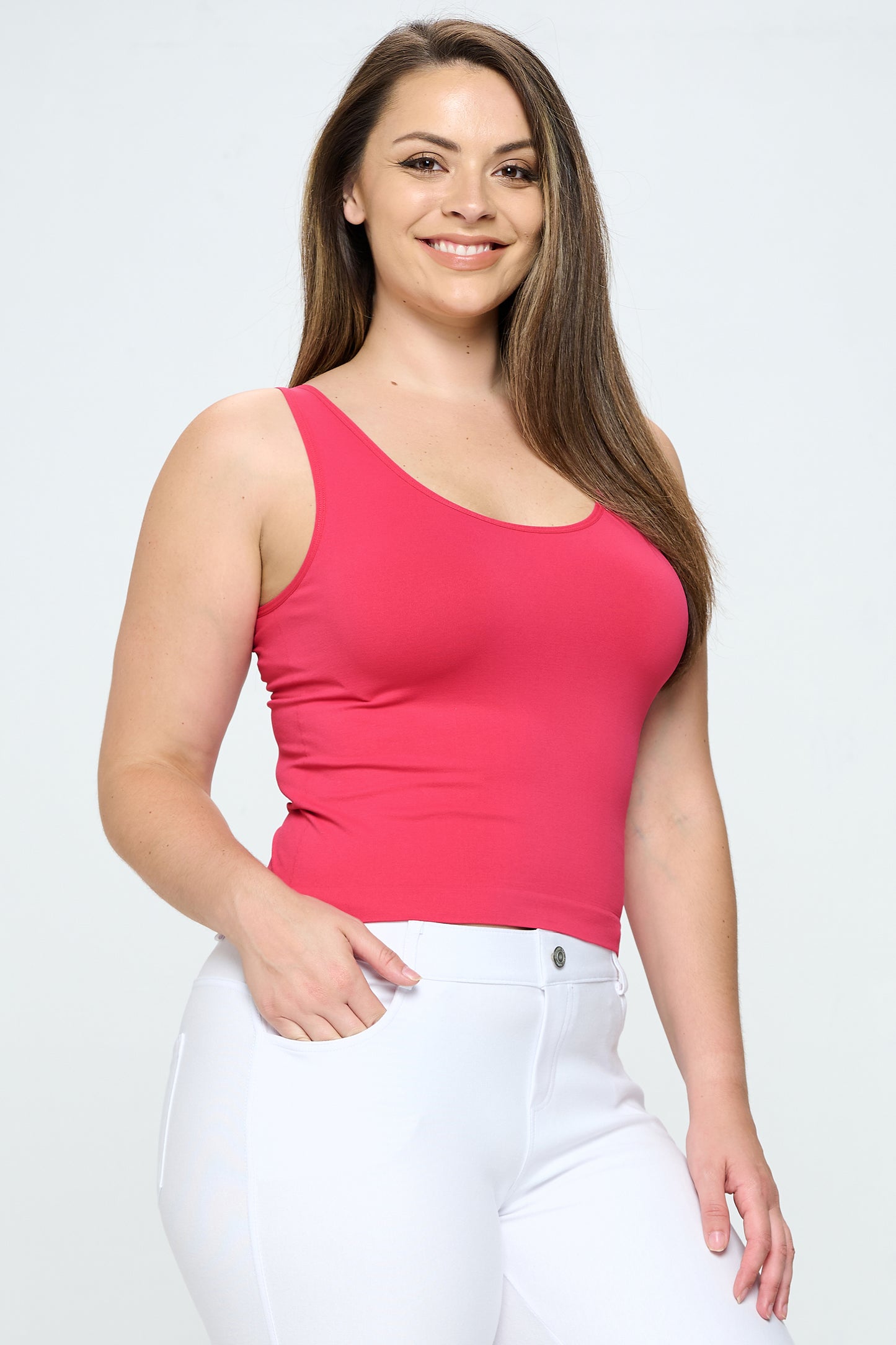 Women's V or U Neckline Reversible Seamless Tank