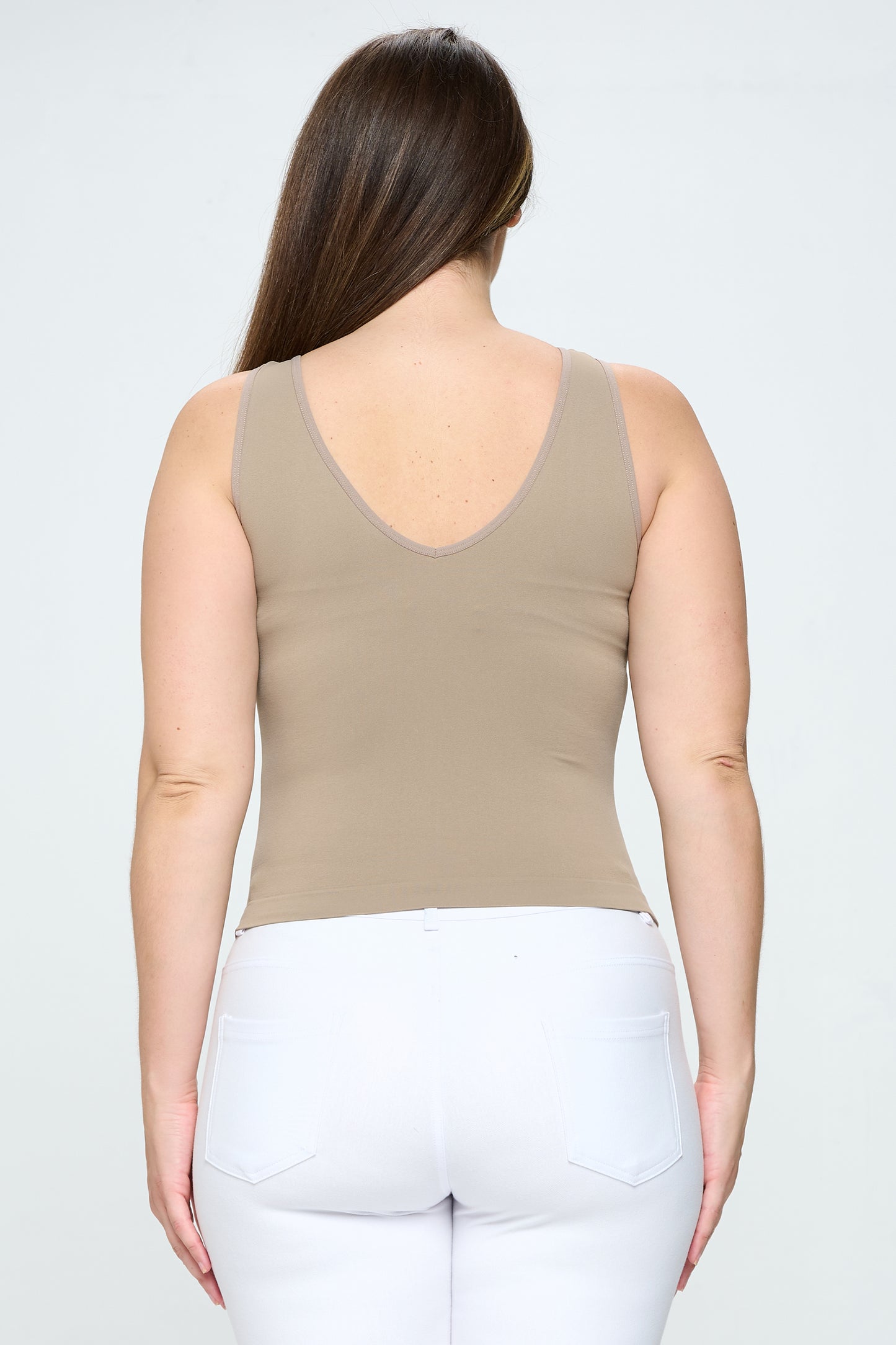 Women's V or U Neckline Reversible Seamless Tank