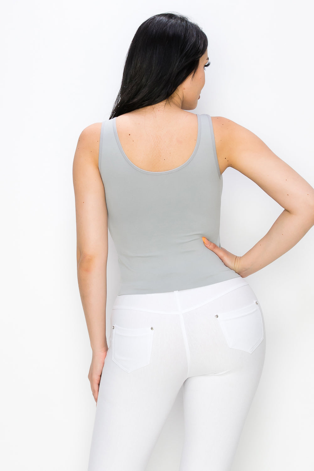 Women's V or U Neckline Reversible Seamless Tank
