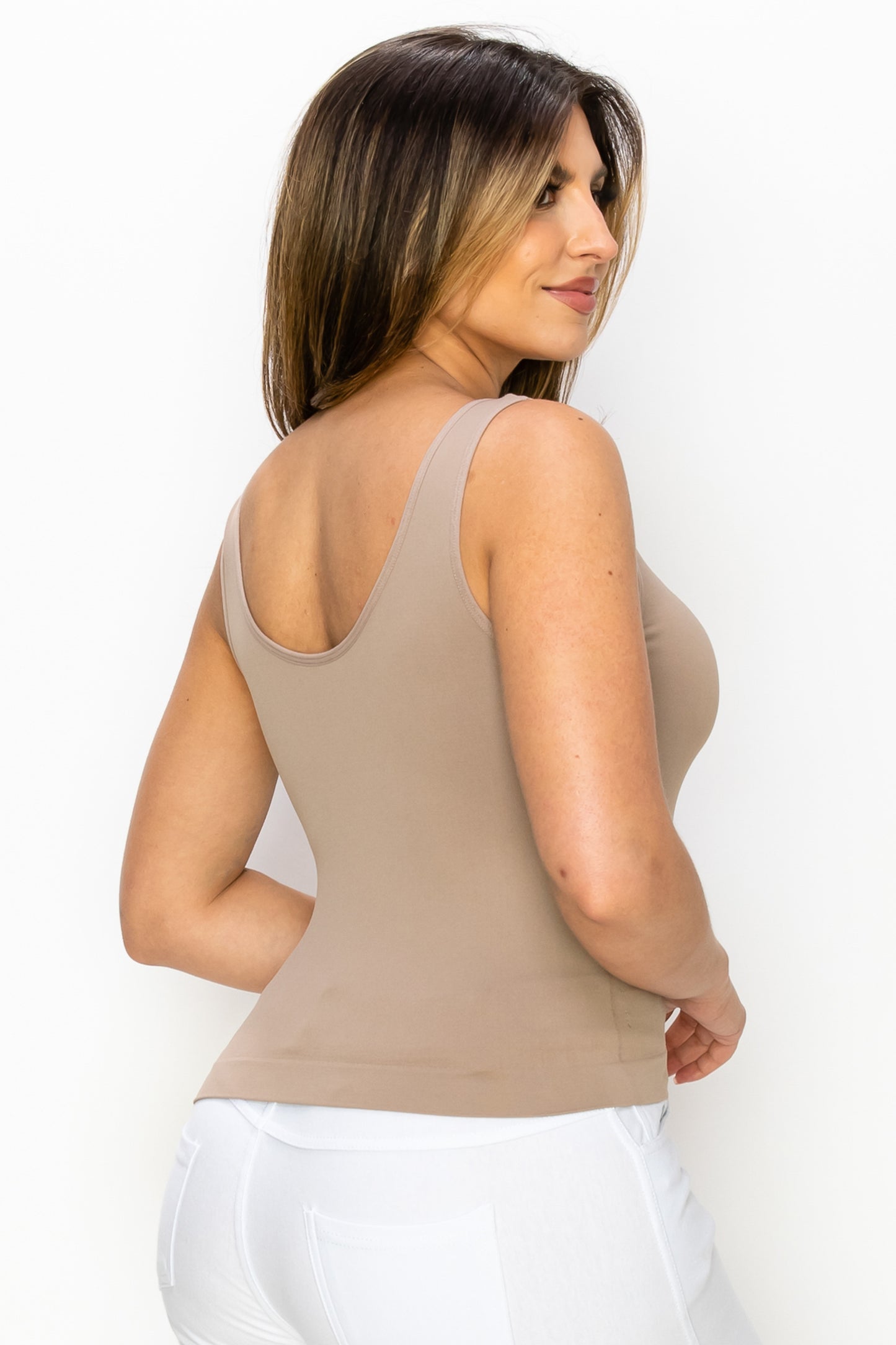 Women's V or U Neckline Reversible Seamless Tank