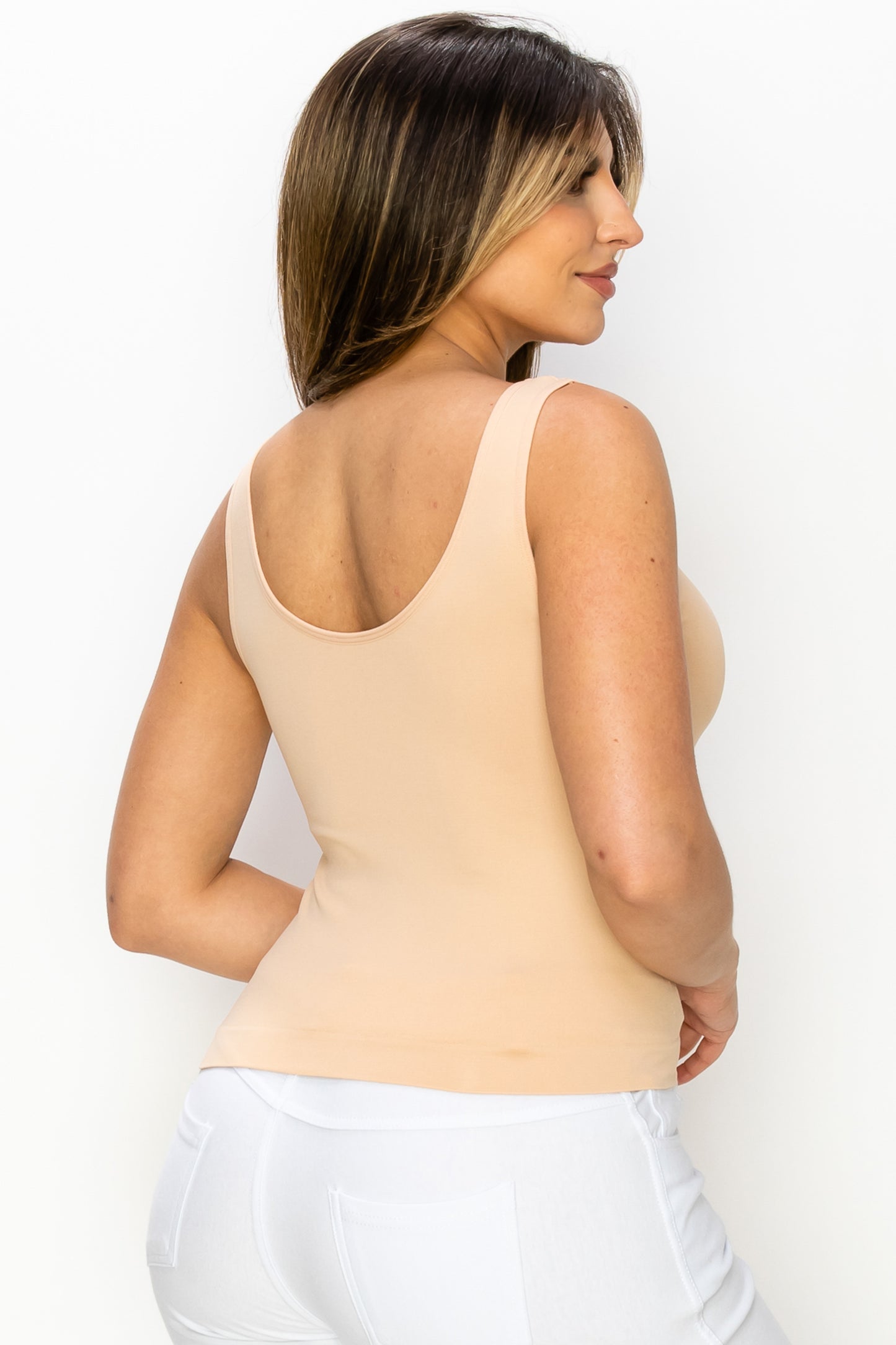 Women's V or U Neckline Reversible Seamless Tank