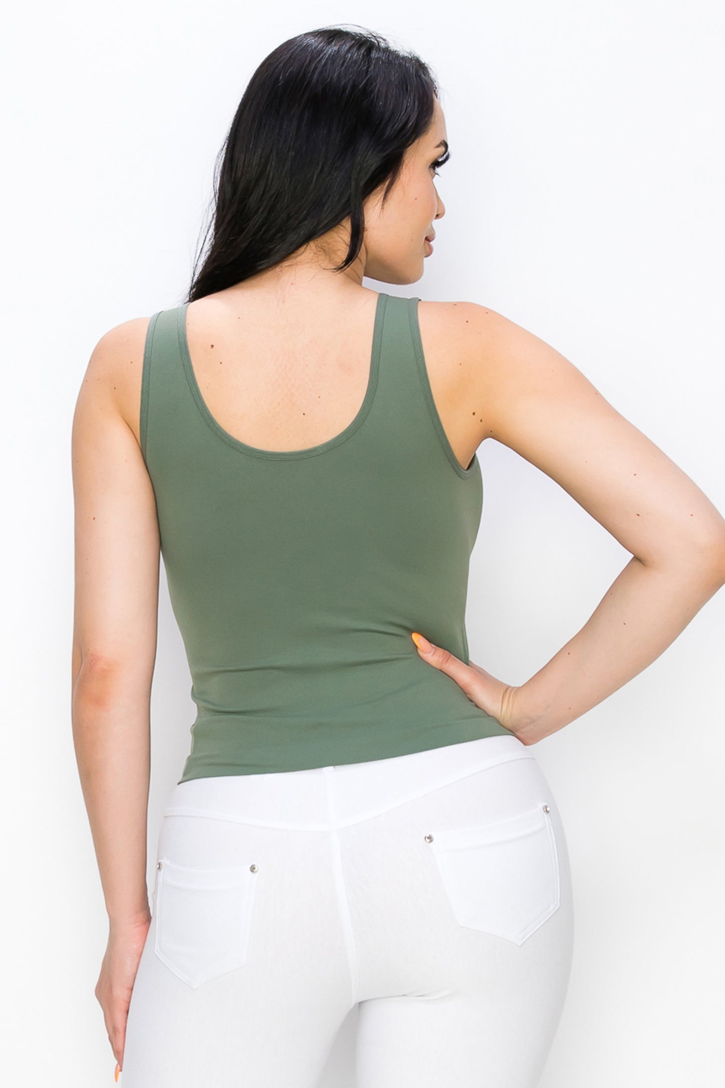 Women's V or U Neckline Reversible Seamless Tank