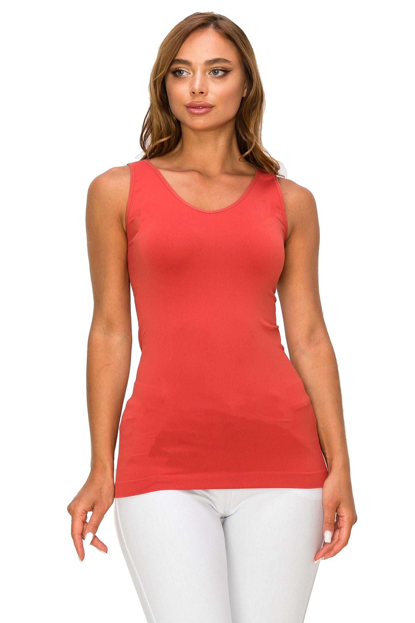 Women's V or U Neckline Reversible Seamless Tank