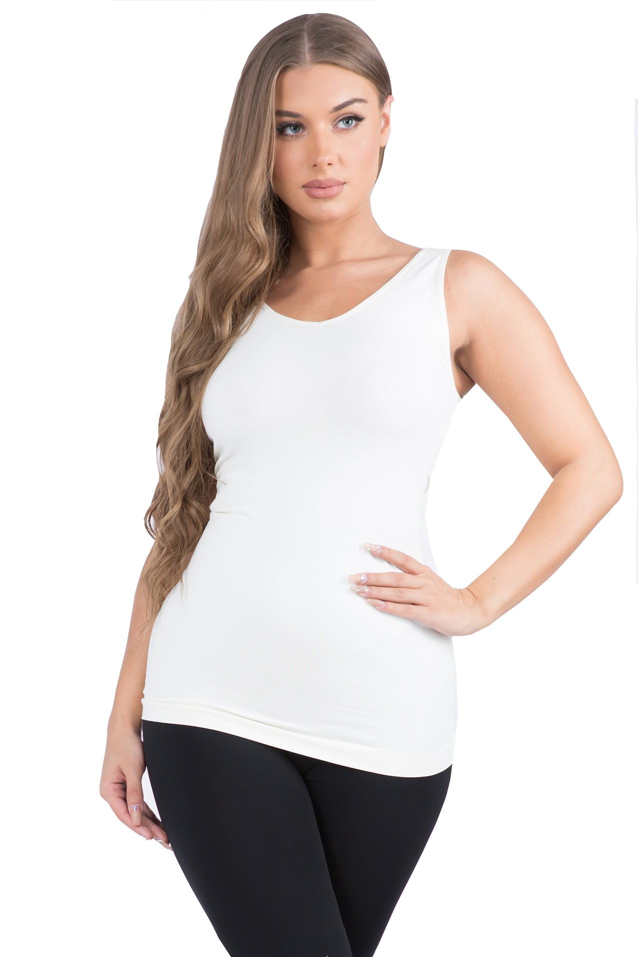Women's V or U Neckline Reversible Seamless Tank
