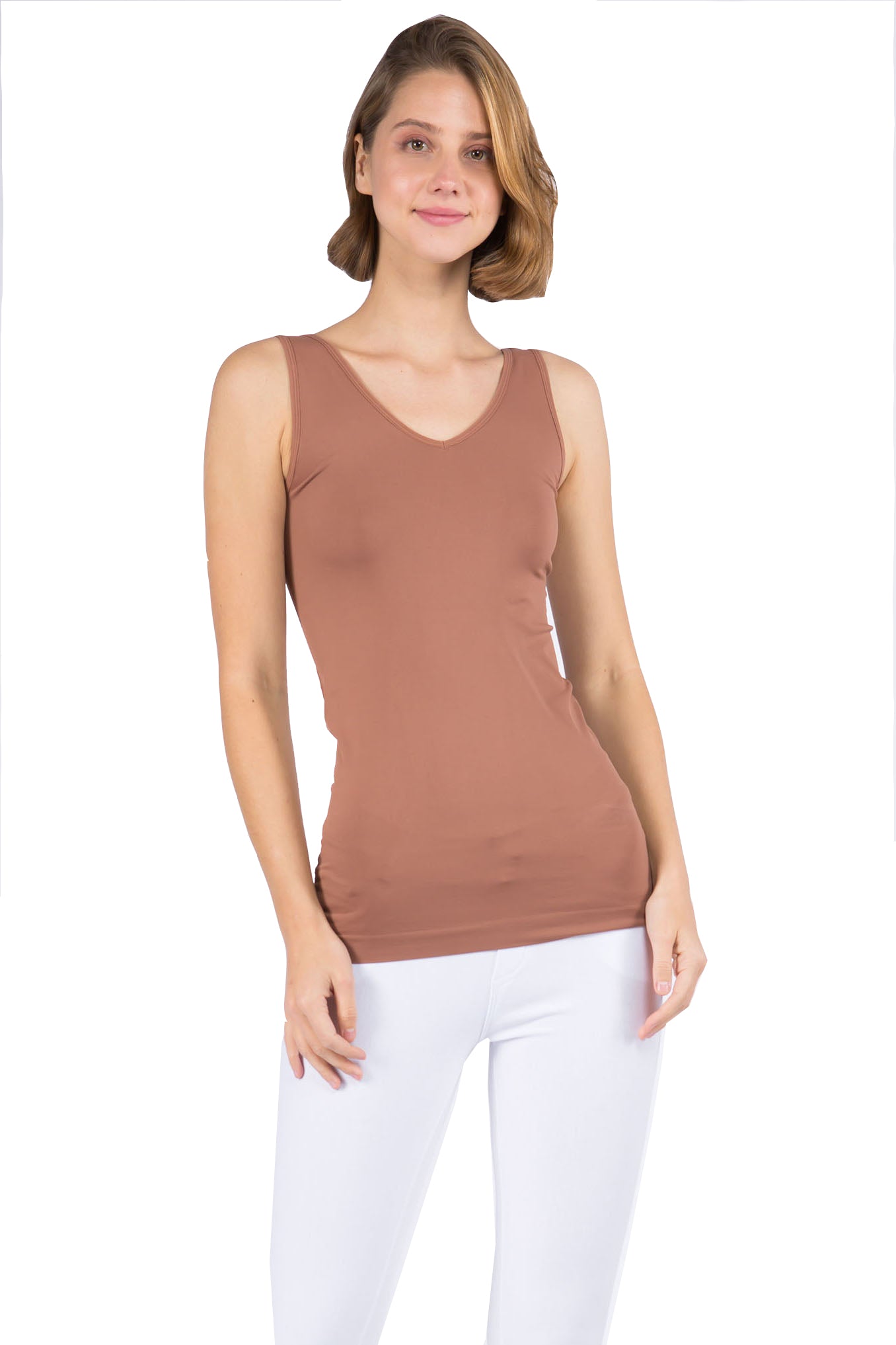 Women's V or U Neckline Reversible Seamless Tank