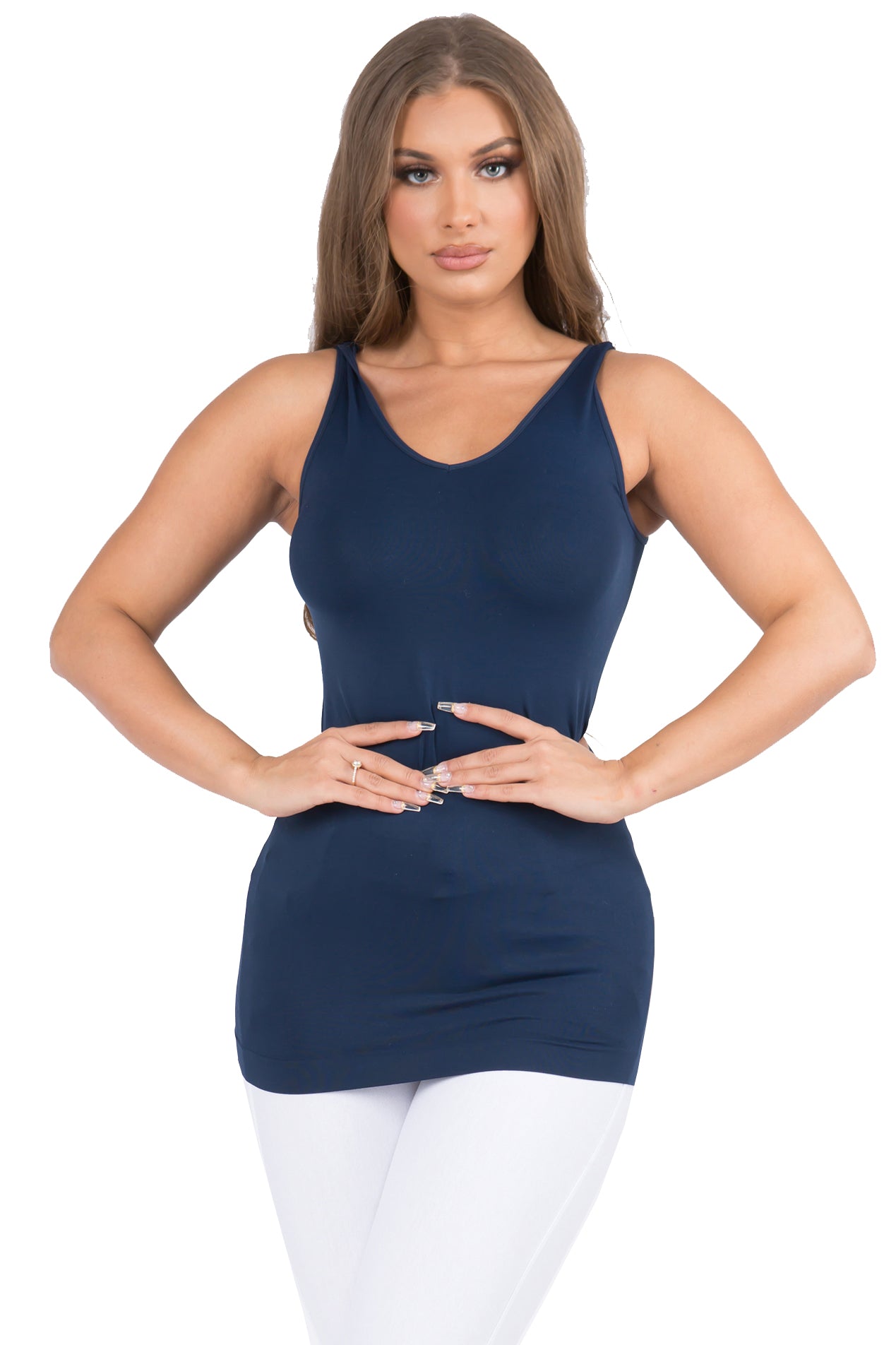 Women's V or U Neckline Reversible Seamless Tank
