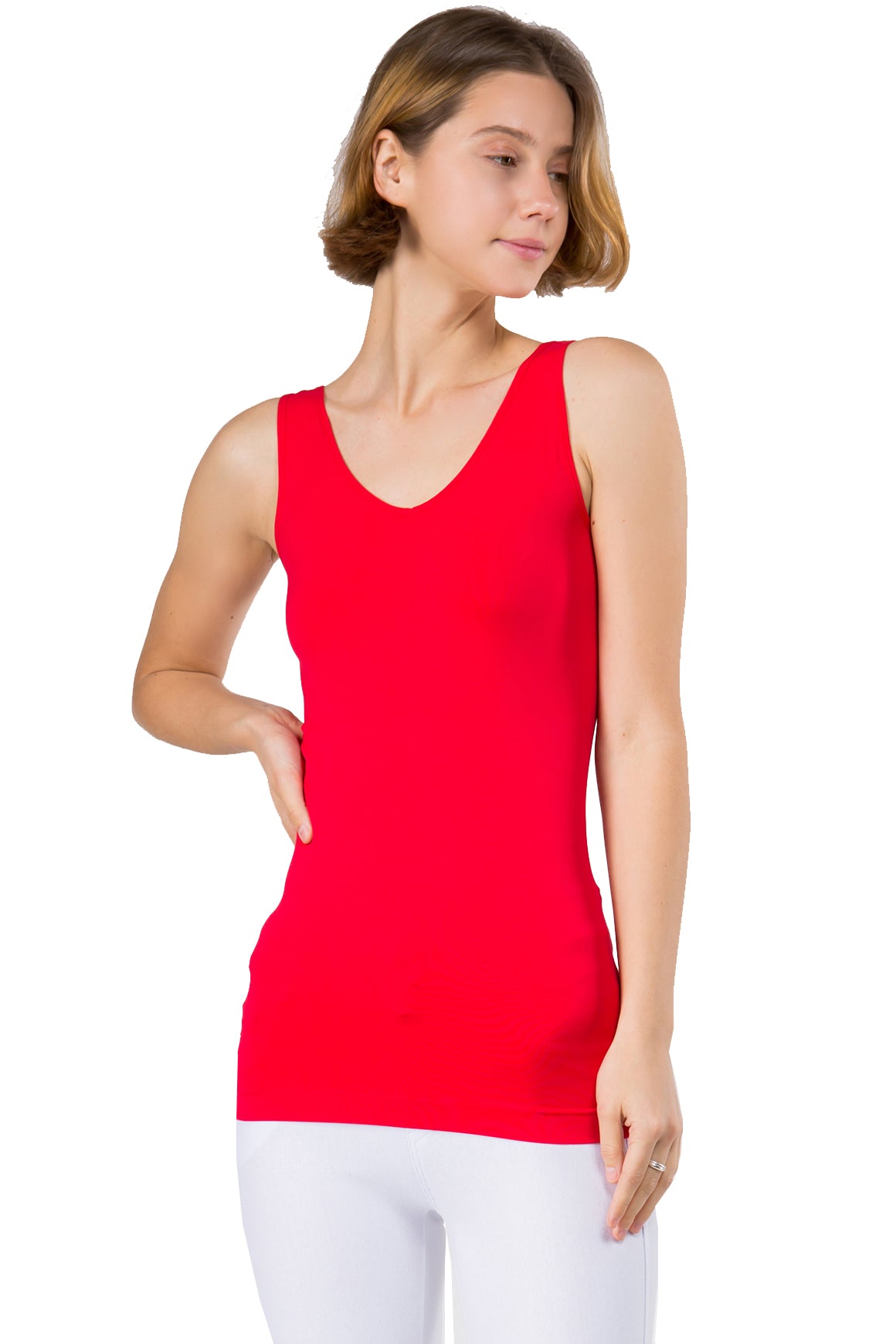 Women's V or U Neckline Reversible Seamless Tank