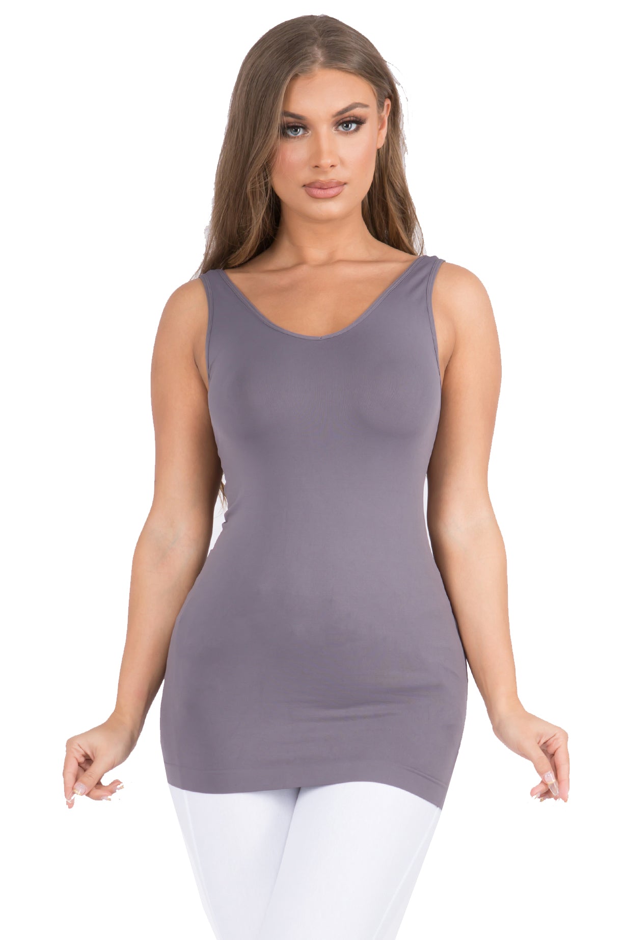 Women's V or U Neckline Reversible Seamless Tank