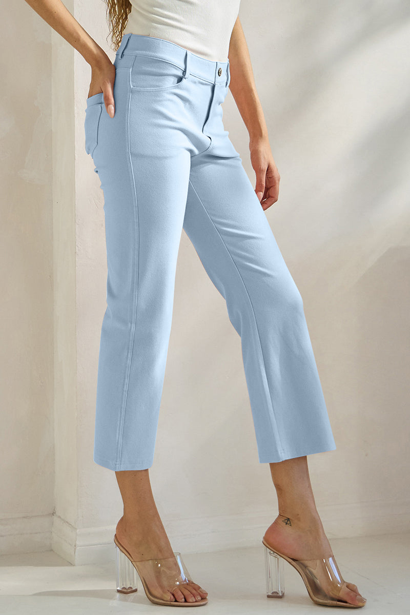 Women's Classic Solid Straight Leg Crop Jeggings - Yelete