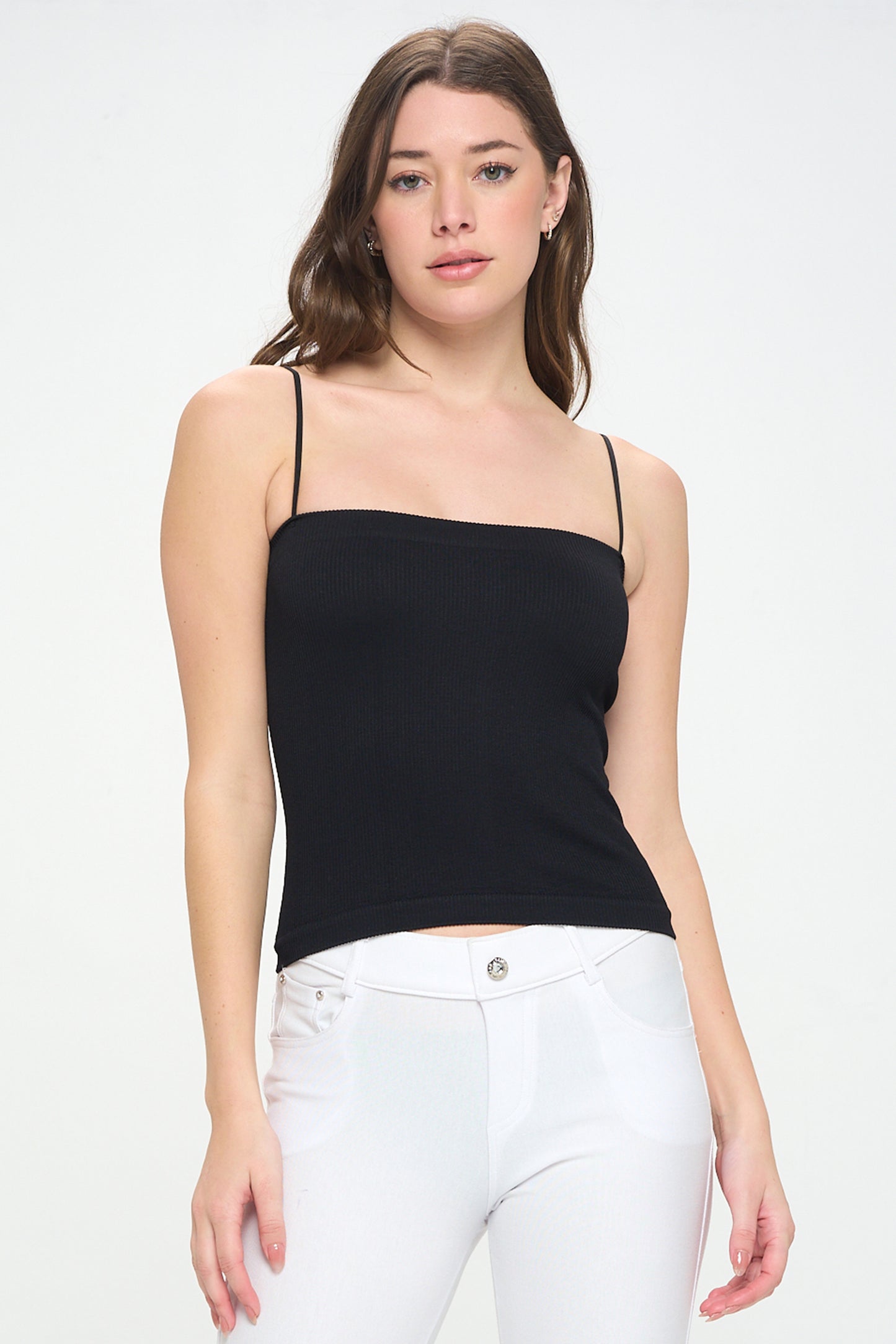 Women's Ribbed Thin Strapped Seamless Cami