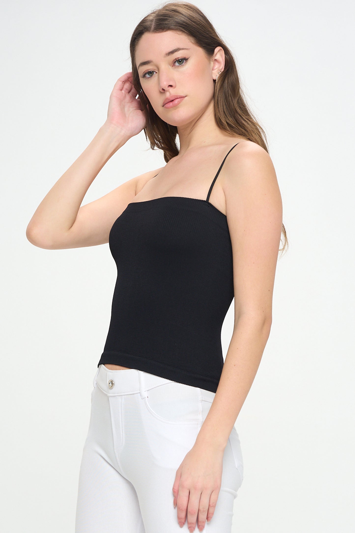 Women's Ribbed Thin Strapped Seamless Cami