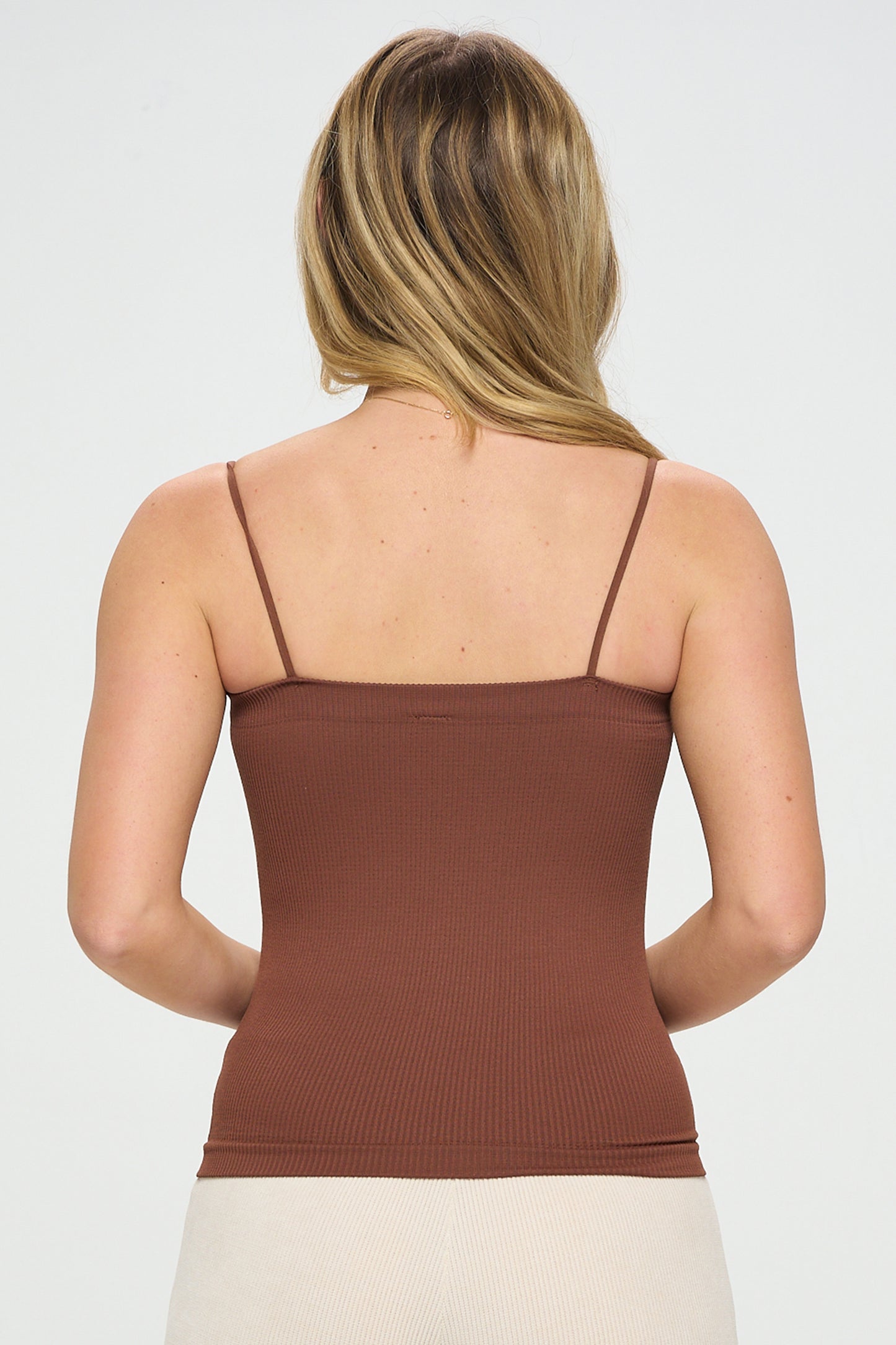Women's Ribbed Thin Strapped Seamless Cami