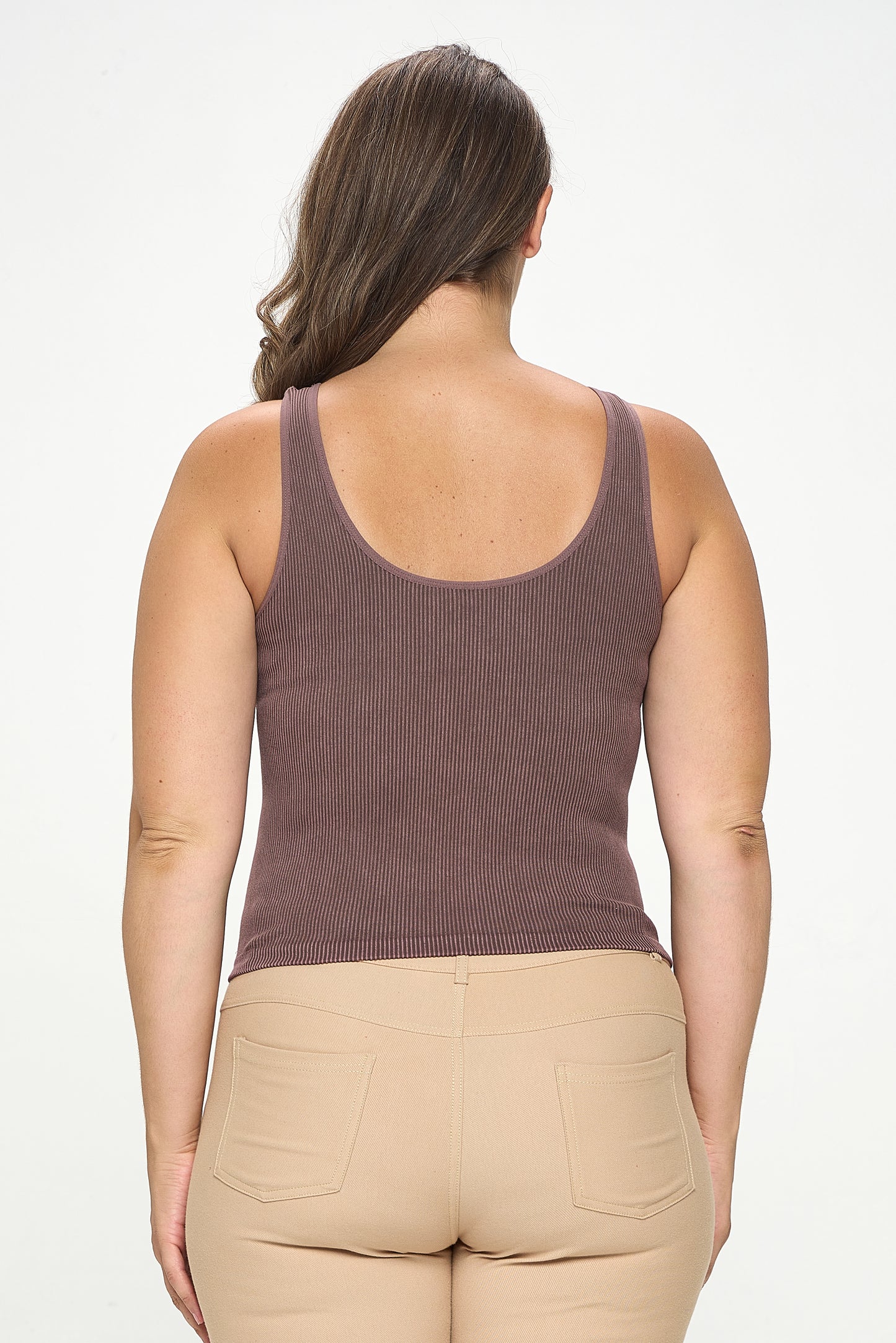 Women's Seamless Reversible Stonewashed Ribbed Tank