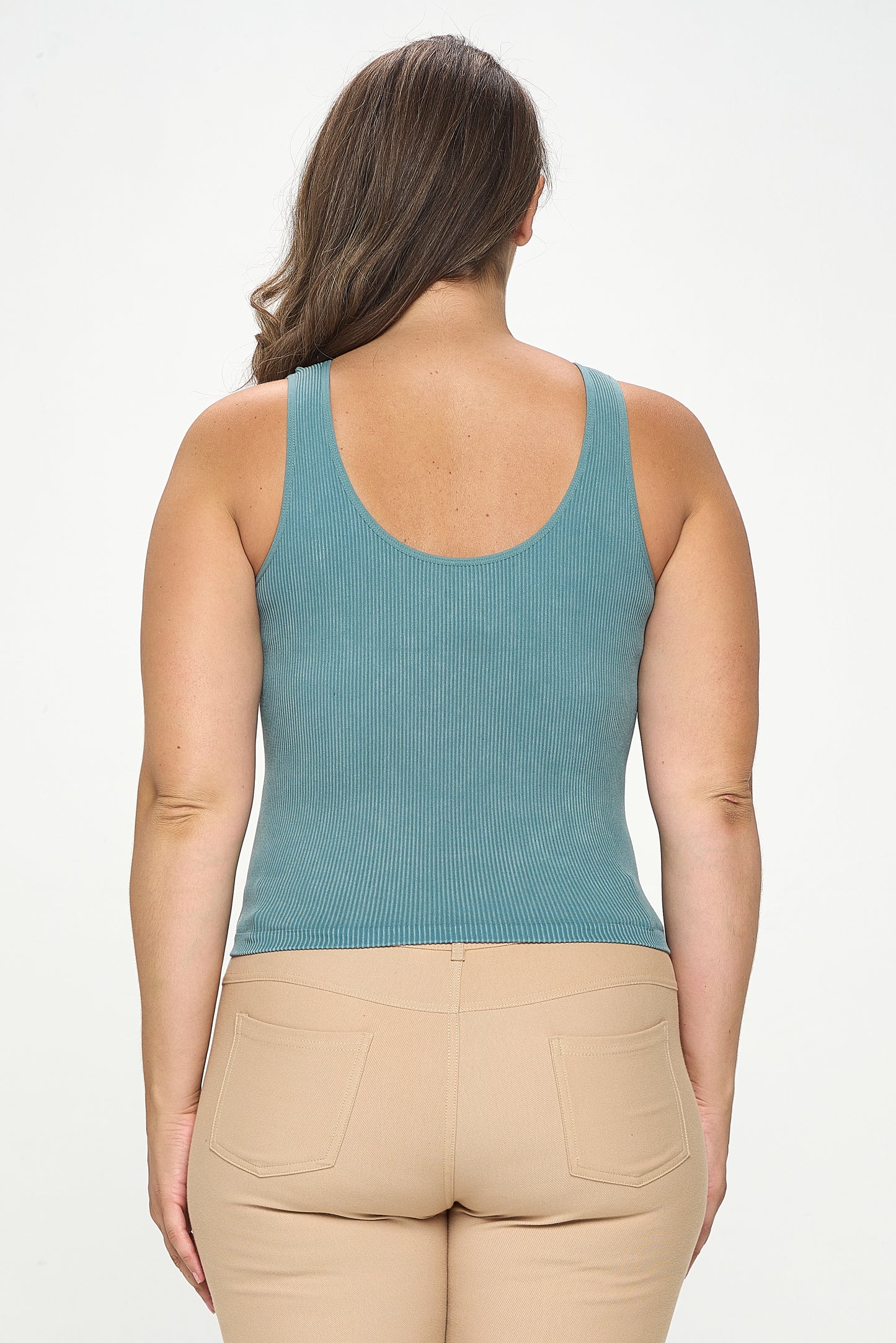 Women's Seamless Reversible Stonewashed Ribbed Tank