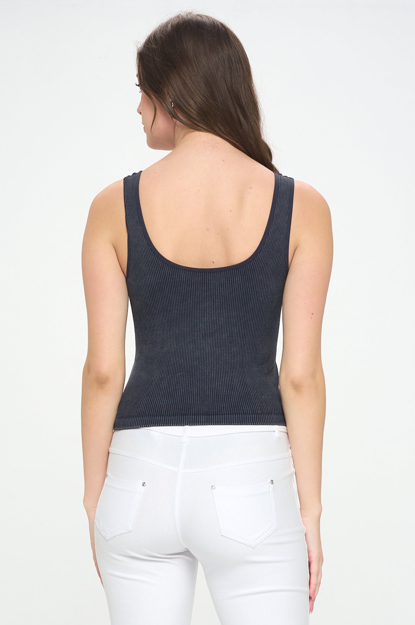 Women's Seamless Reversible Stonewashed Ribbed Tank