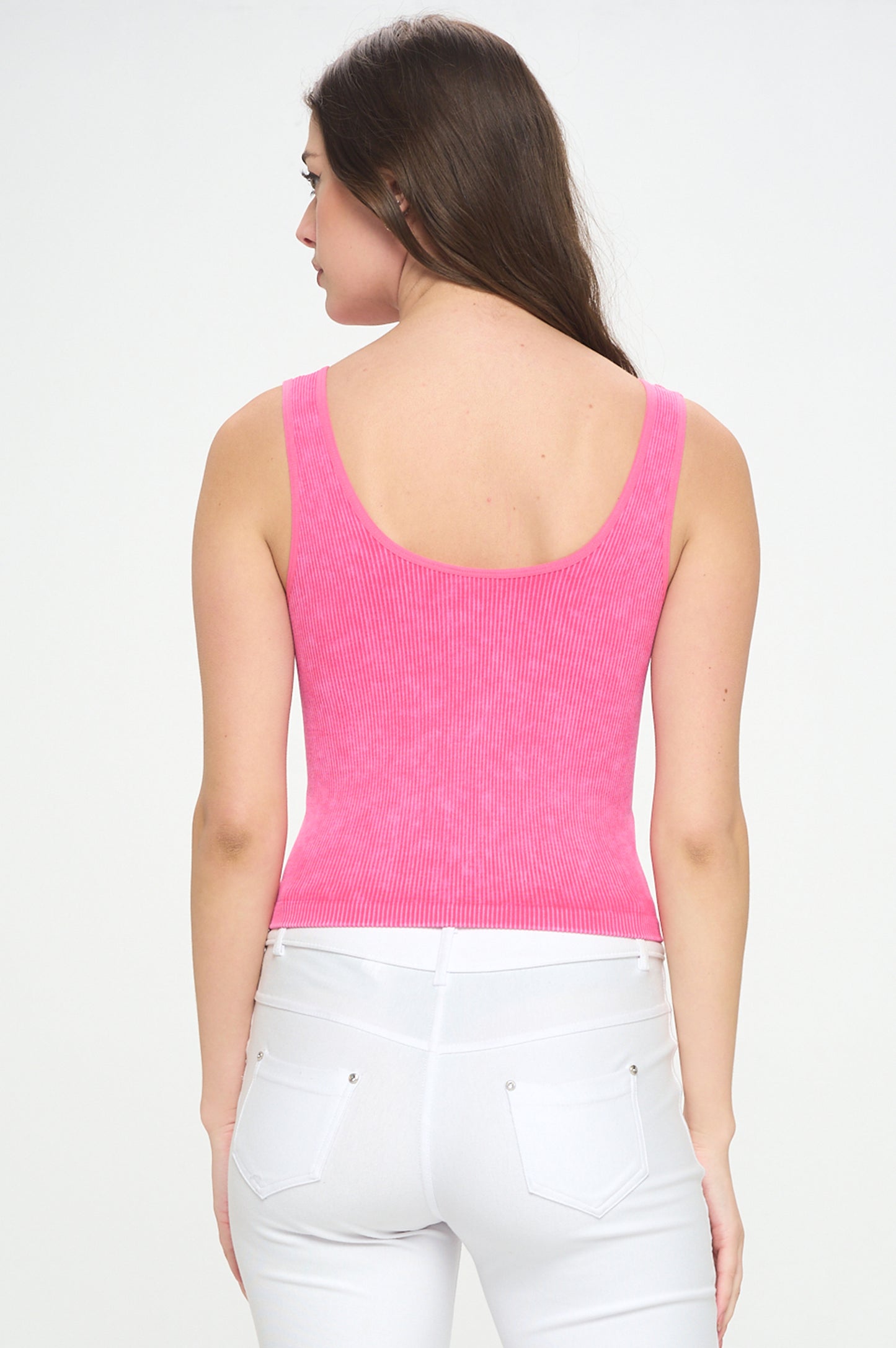 Women's Seamless Reversible Stonewashed Ribbed Tank