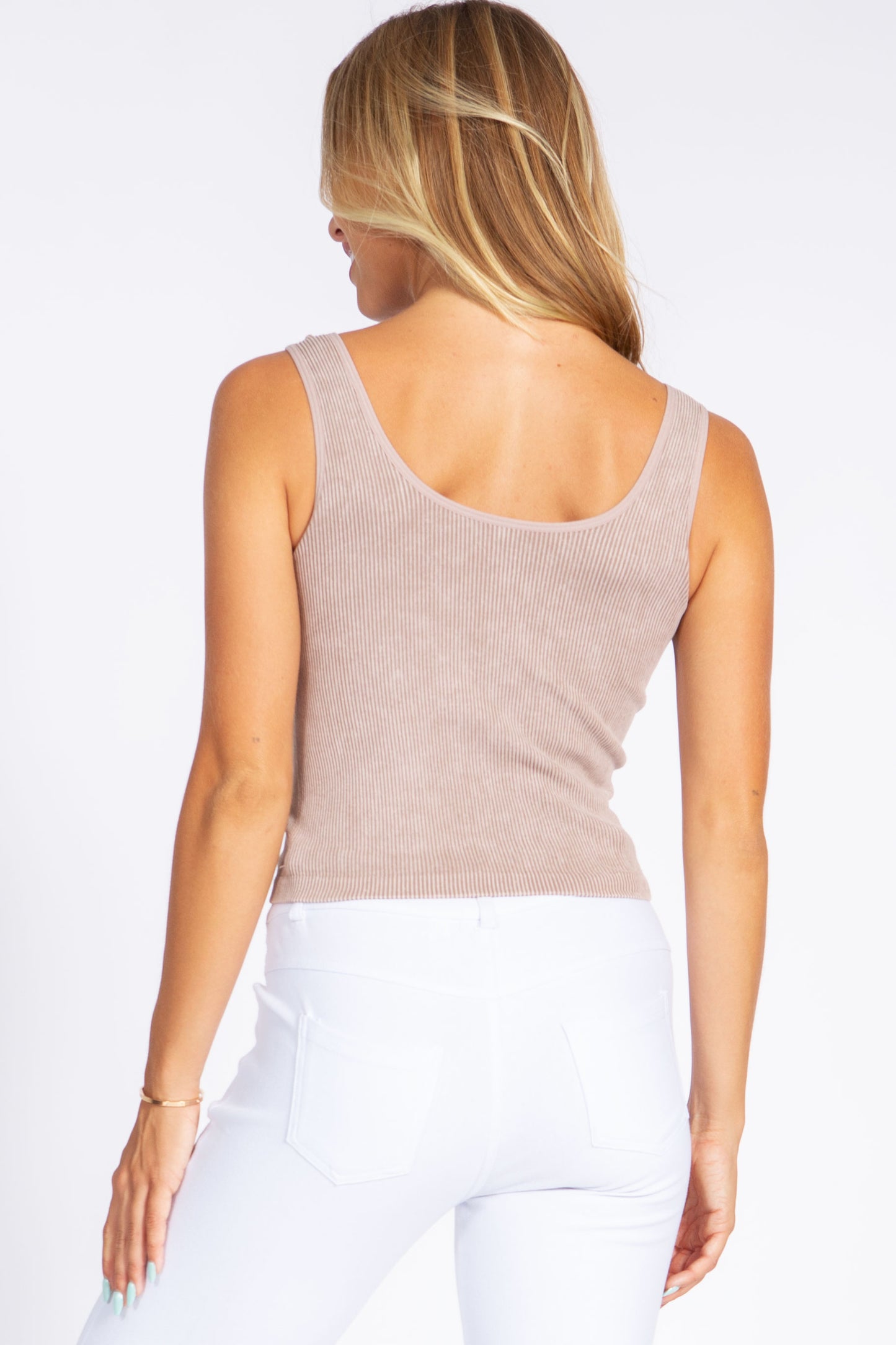 Women's Seamless Reversible Stonewashed Ribbed Tank