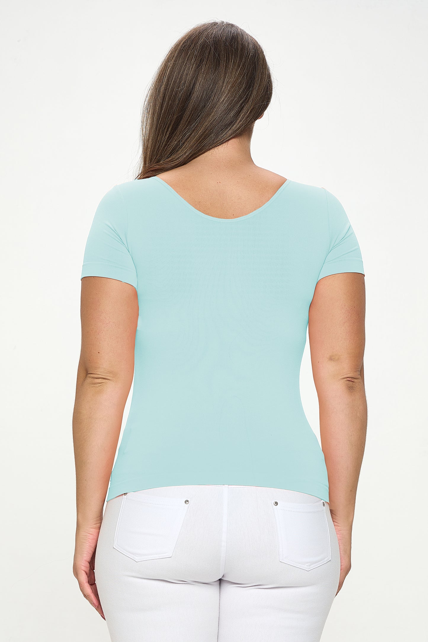 Women's Seamless Reversible V-Neck Short Sleeve Top