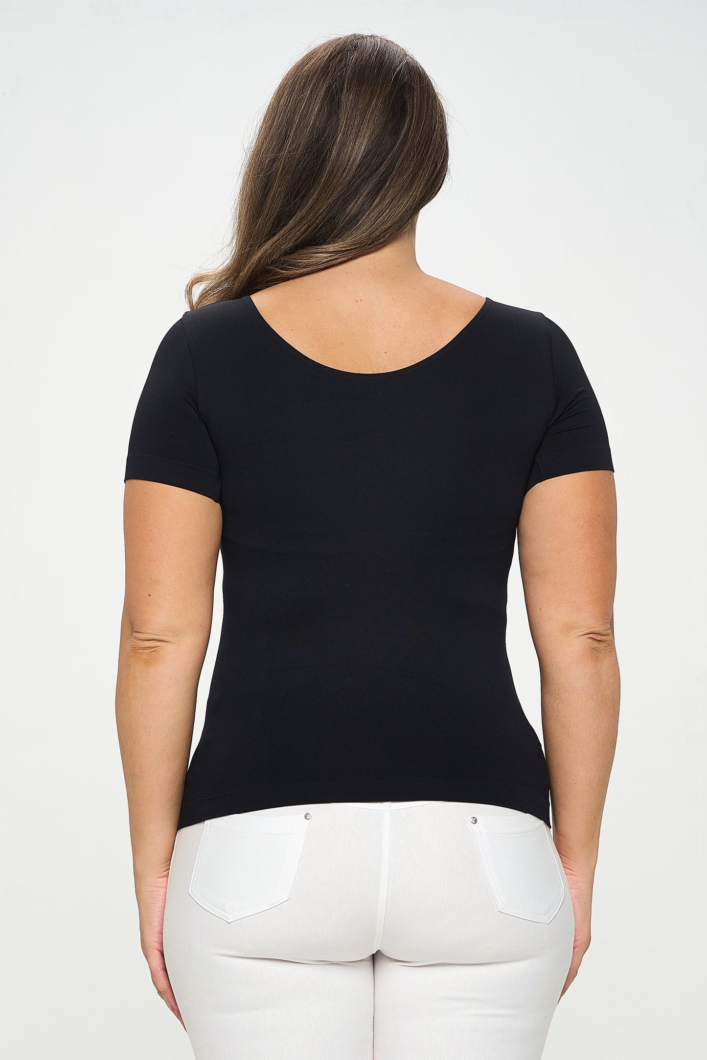 Women's Seamless Reversible V-Neck Short Sleeve Top