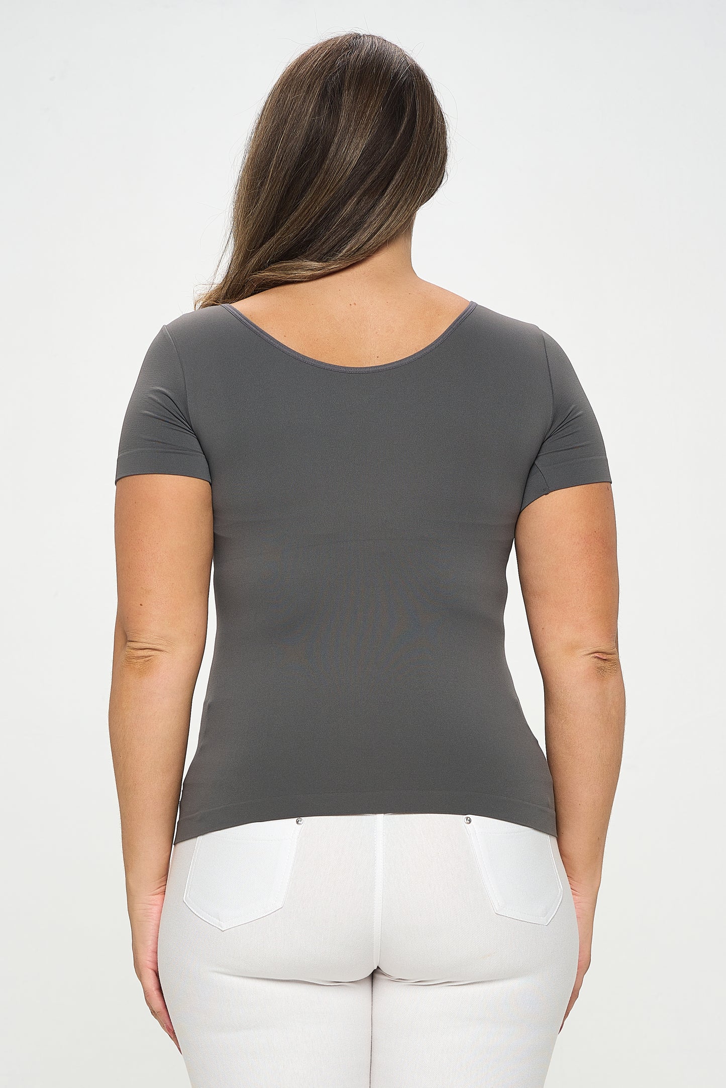 Women's Seamless Reversible V-Neck Short Sleeve Top