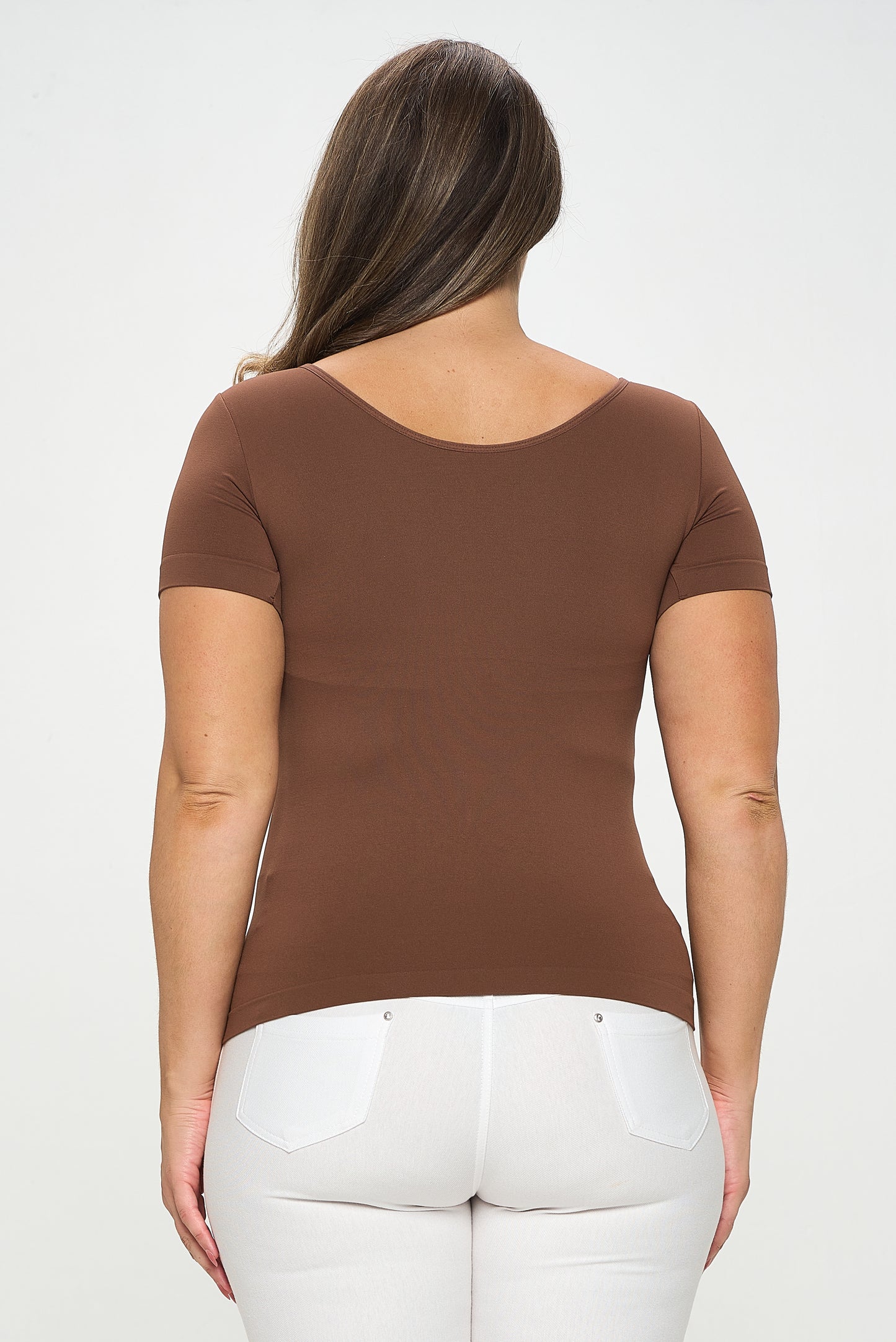 Women's Seamless Reversible V-Neck Short Sleeve Top