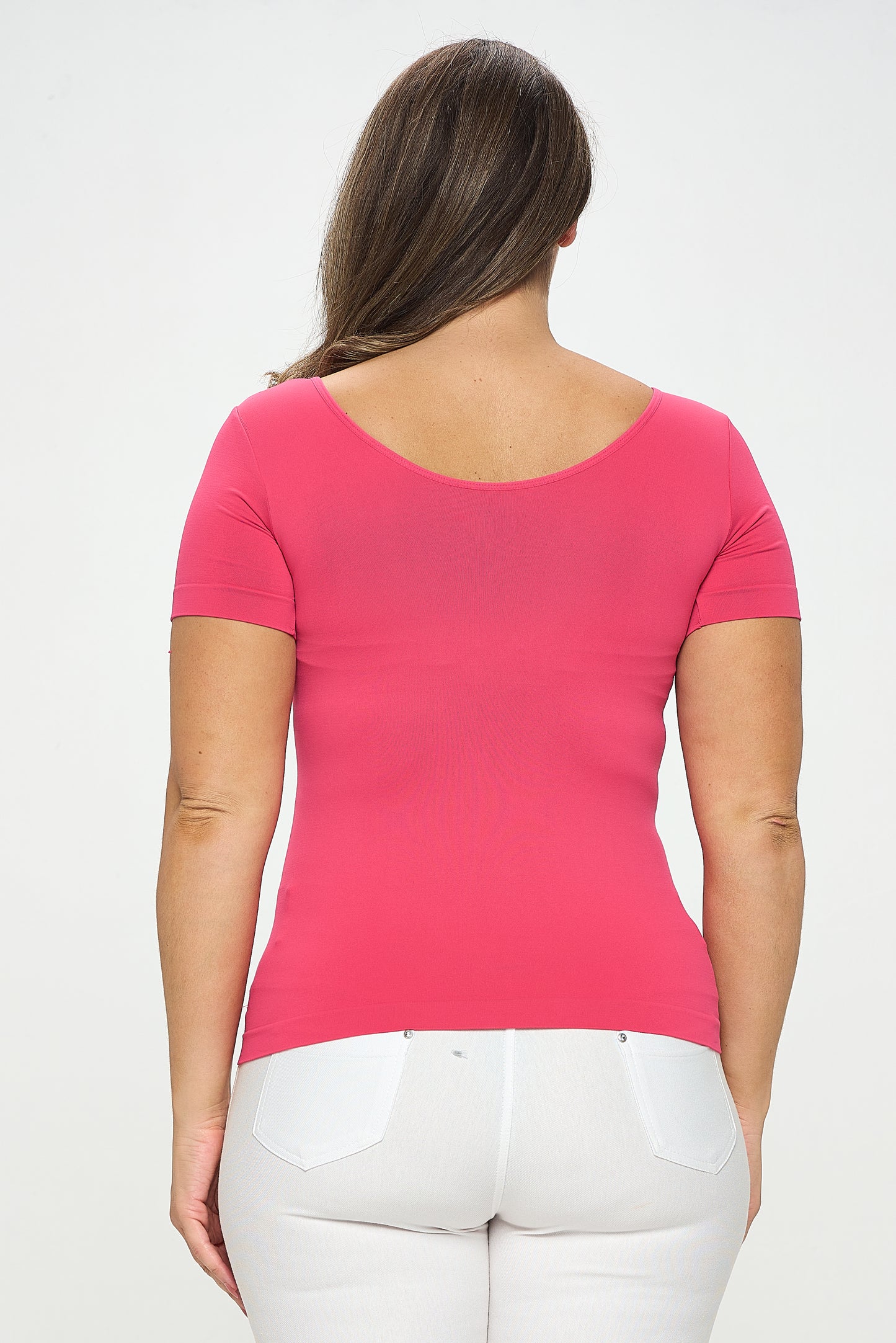 Women's Seamless Reversible V-Neck Short Sleeve Top