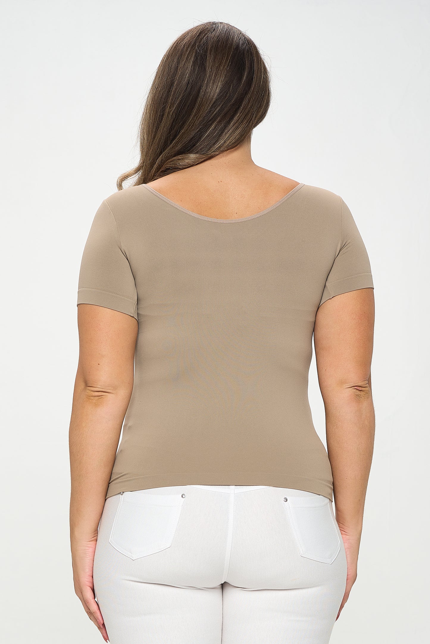 Women's Seamless Reversible V-Neck Short Sleeve Top