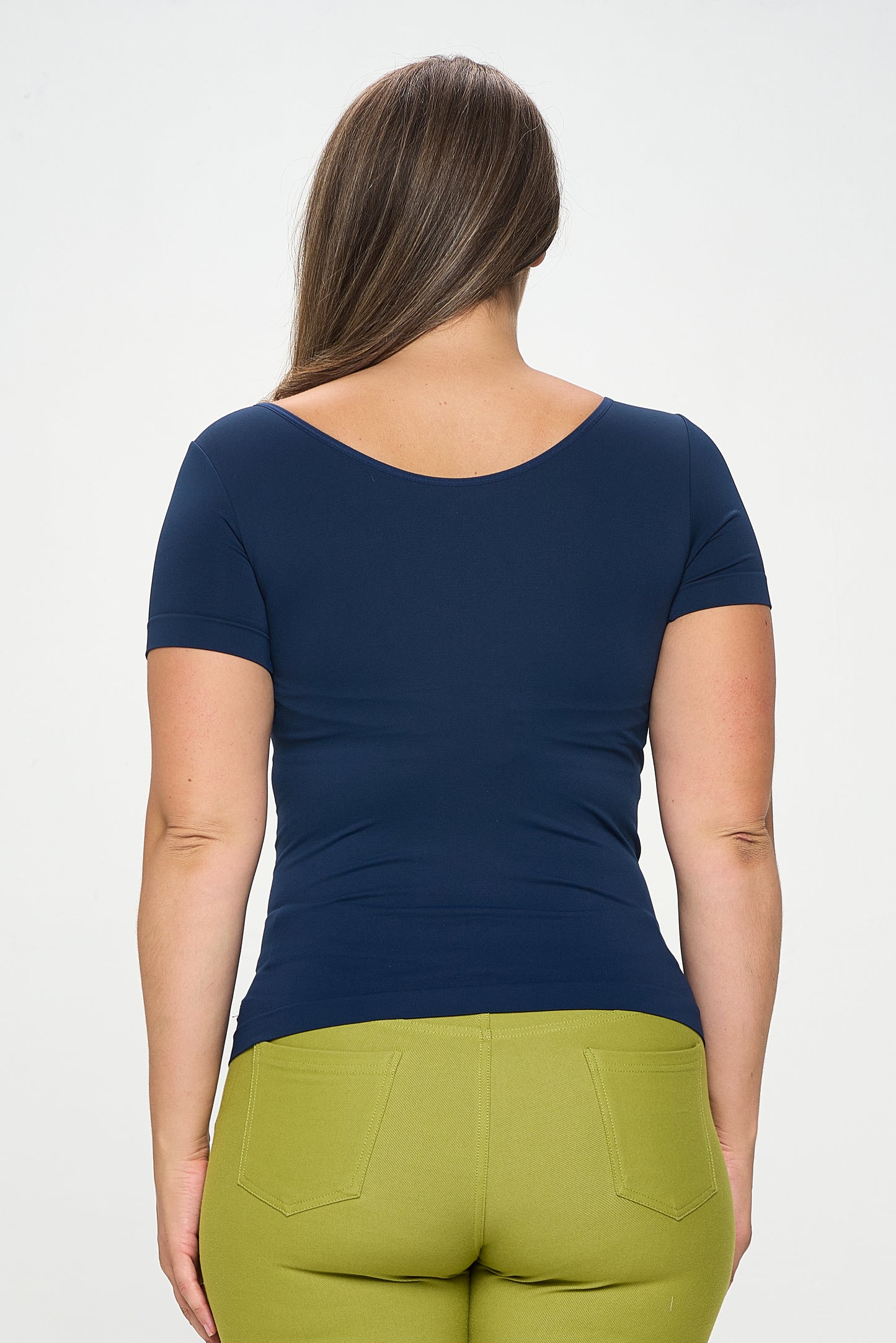 Women's Seamless Reversible V-Neck Short Sleeve Top
