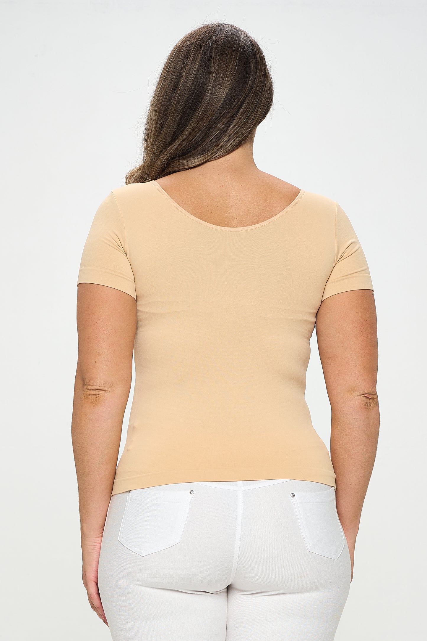 Women's Seamless Reversible V-Neck Short Sleeve Top