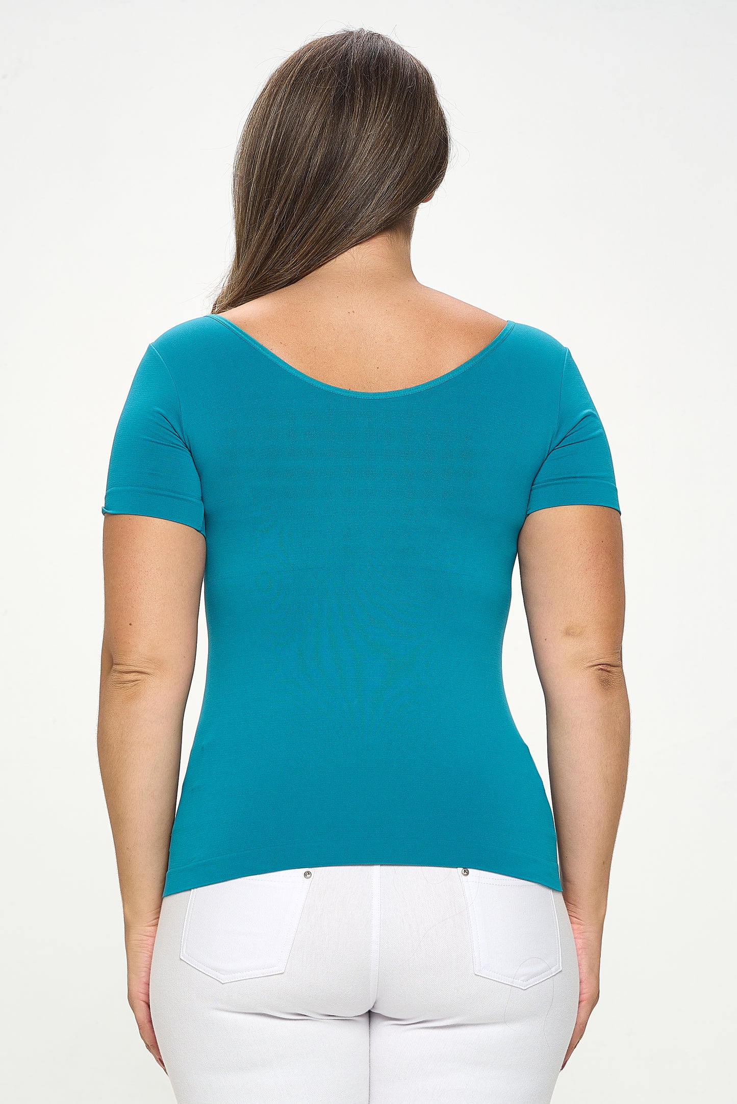 Women's Seamless Reversible V-Neck Short Sleeve Top