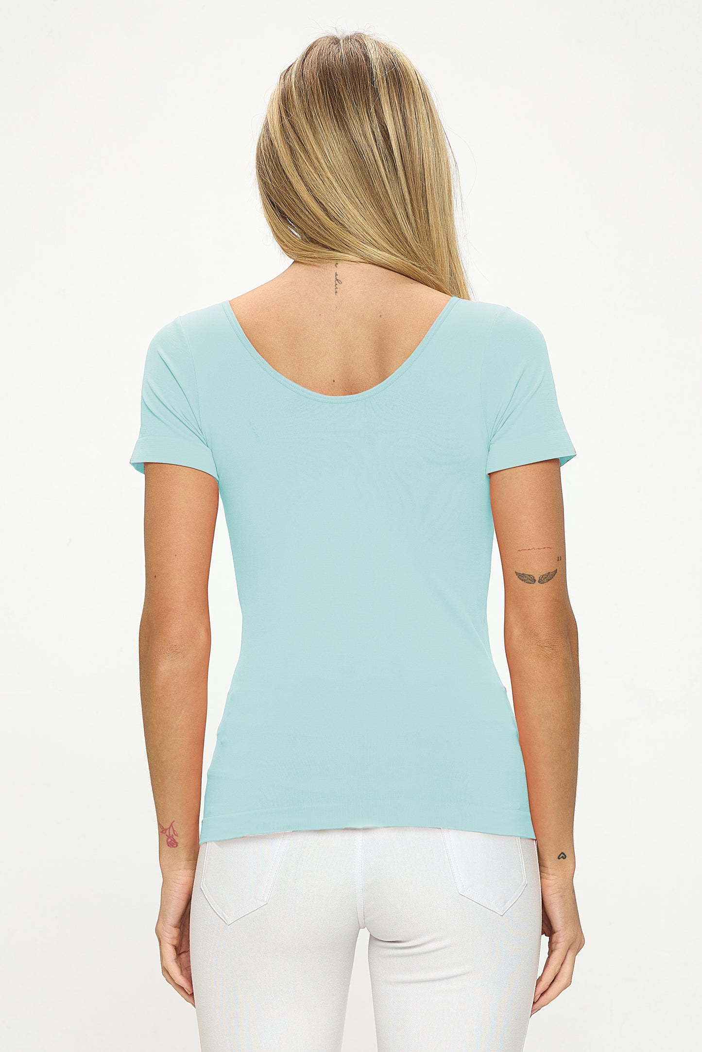 Women's Seamless Reversible V-Neck Short Sleeve Top