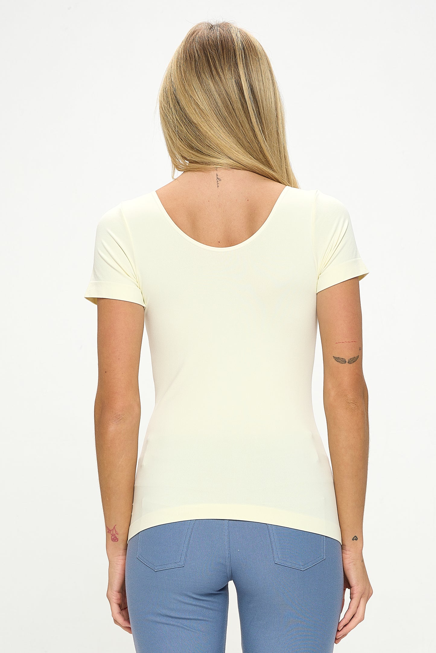 Women's Seamless Reversible V-Neck Short Sleeve Top
